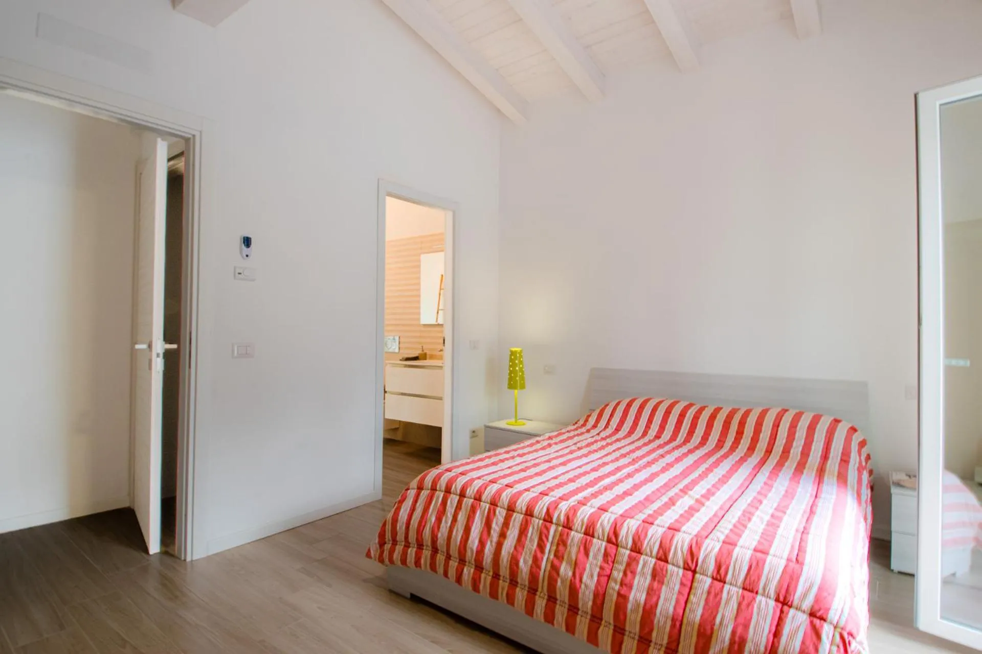 Bed in Green Woody Home