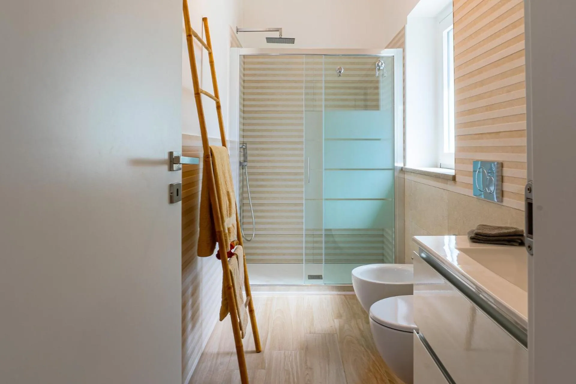 Shower in Green Woody Home