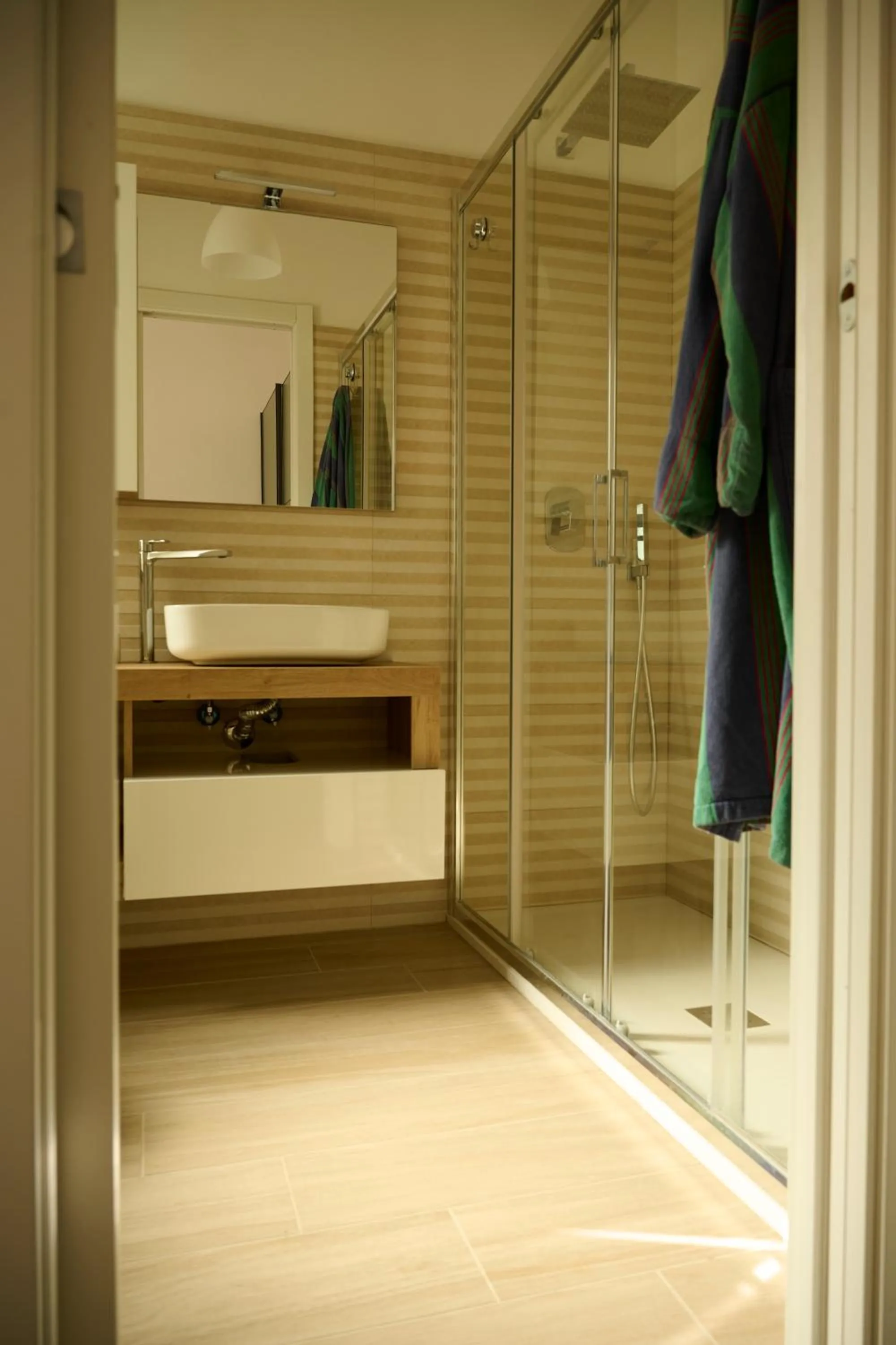 Shower in Green Woody Home