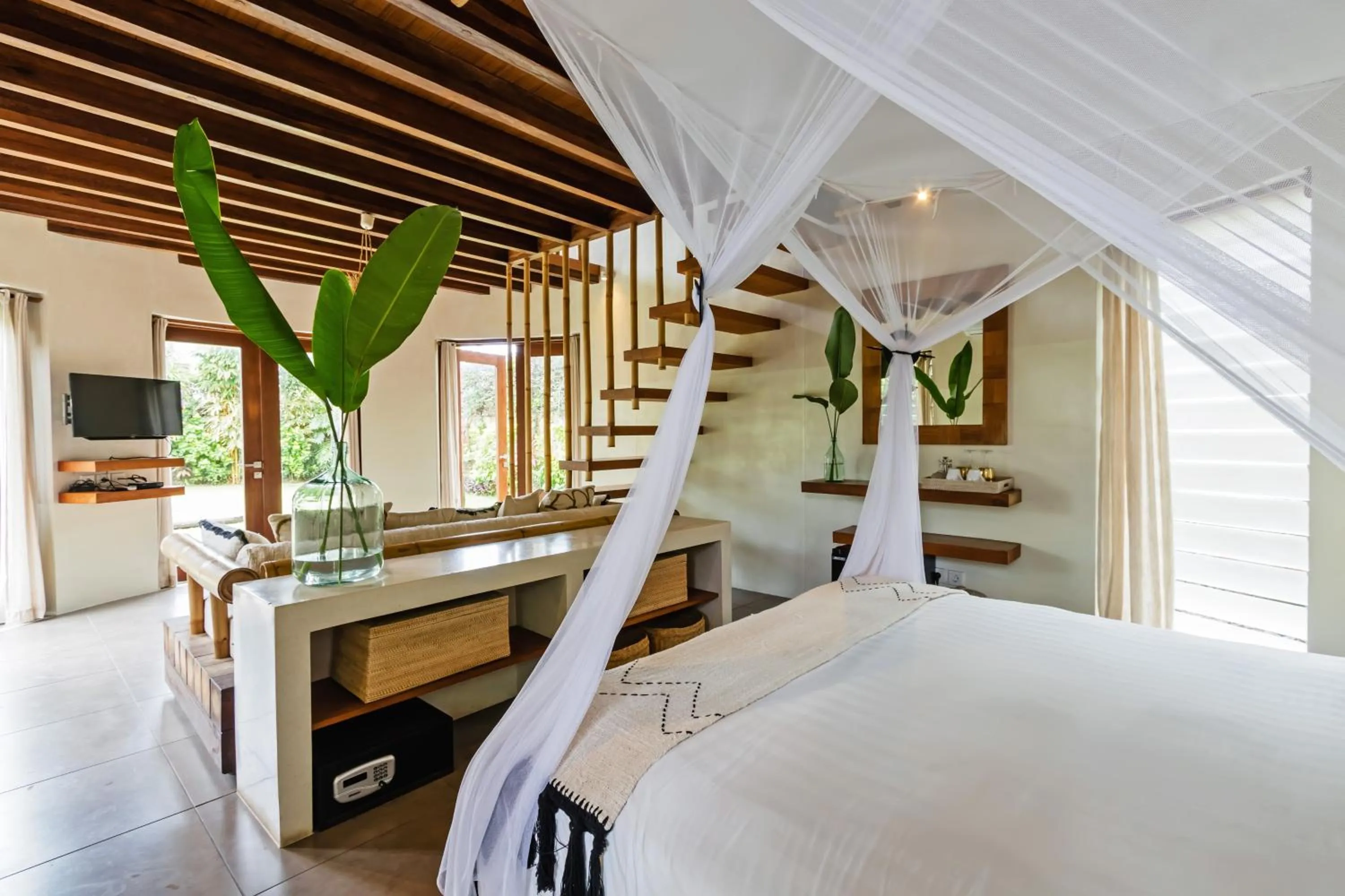Bed in Acacia Bungalows Bingin