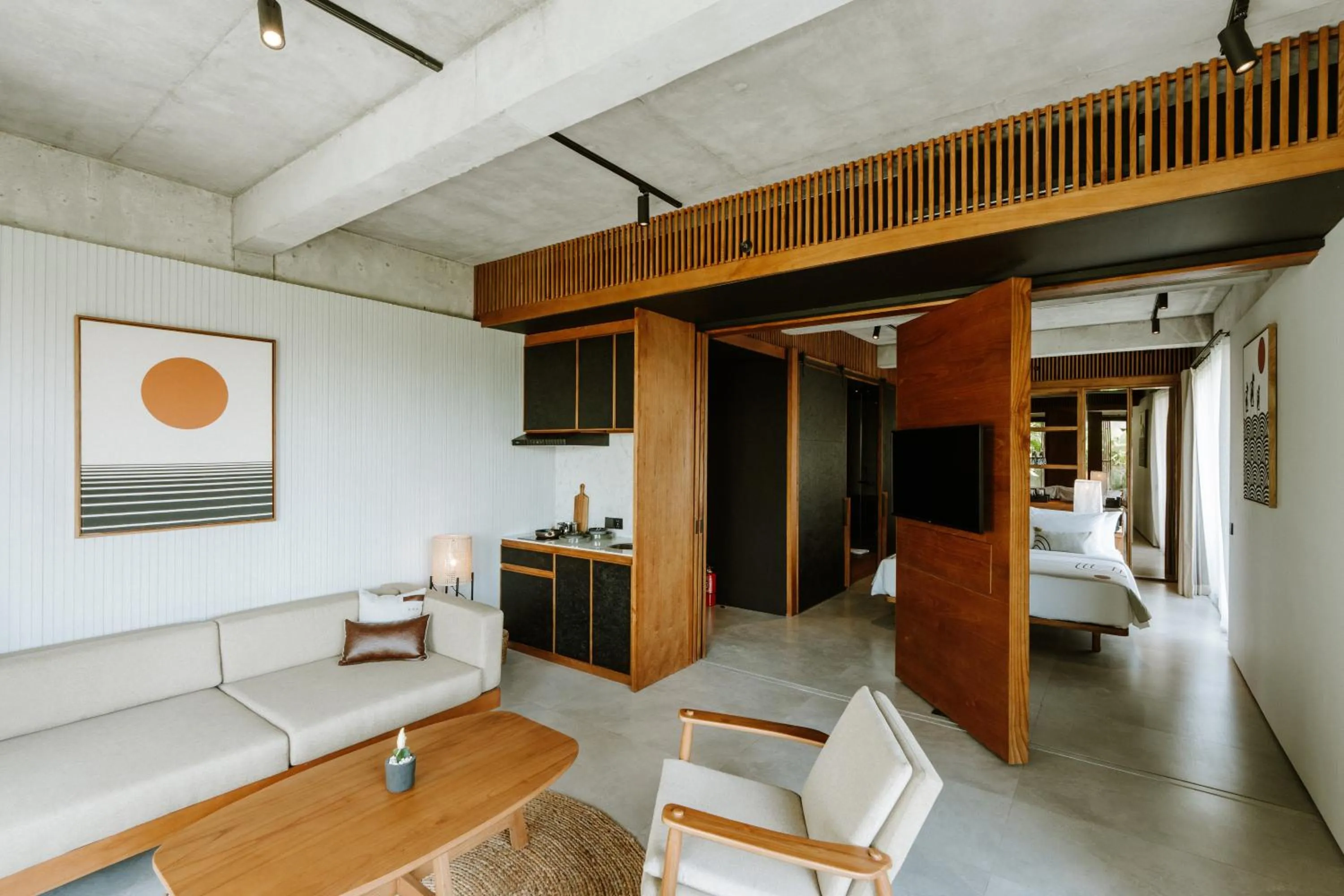 Living room, Bed in The Komu Canggu Bali
