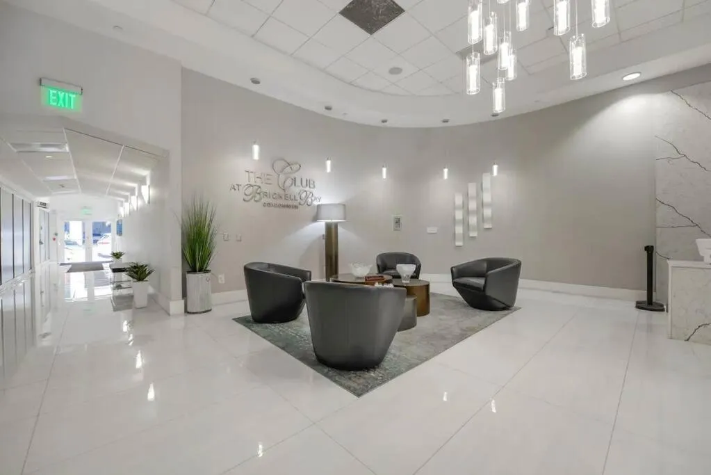 Lobby or reception in Brickell Center w/City & Bay View + FREE Parking!