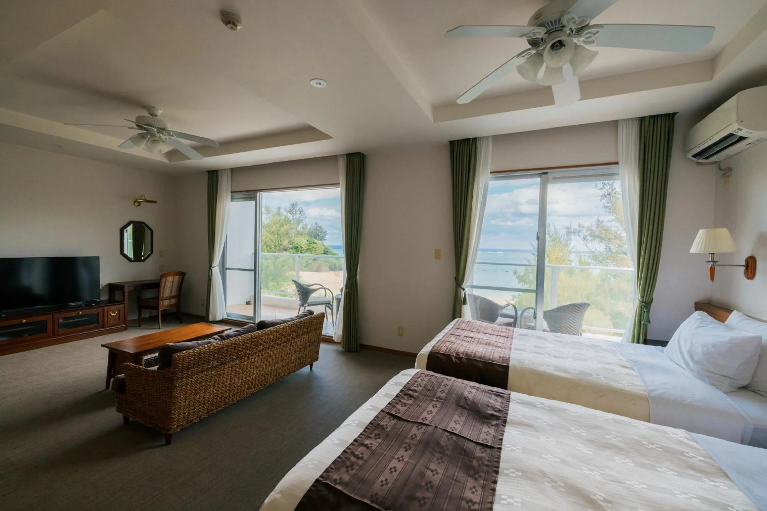 Quadruple Room with Balcony and Ocean View - Non-Smoking in Best Western Okinawa Onna Beach