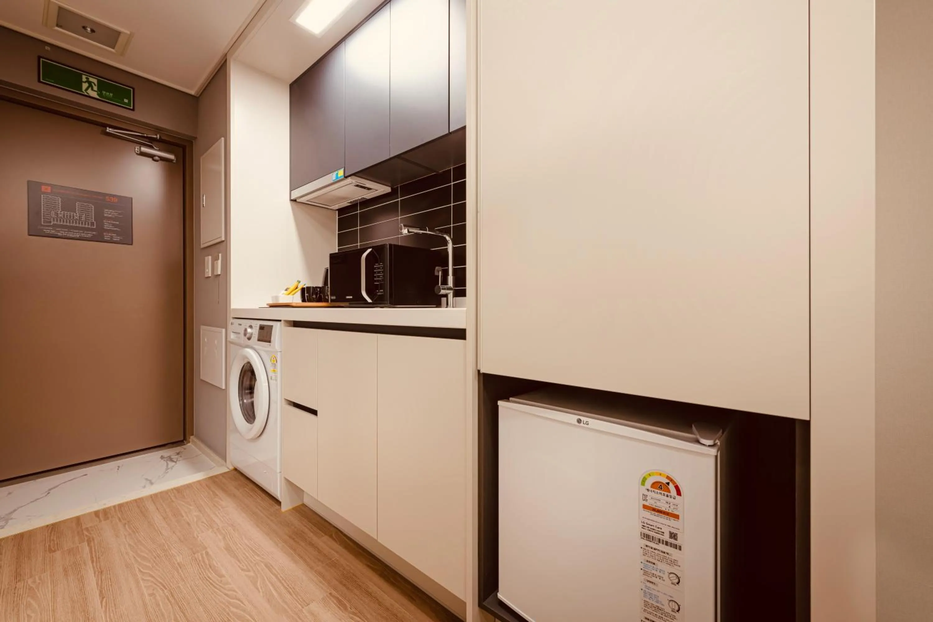 Kitchen or kitchenette in Sollago Myeongdong Hotel & Residence