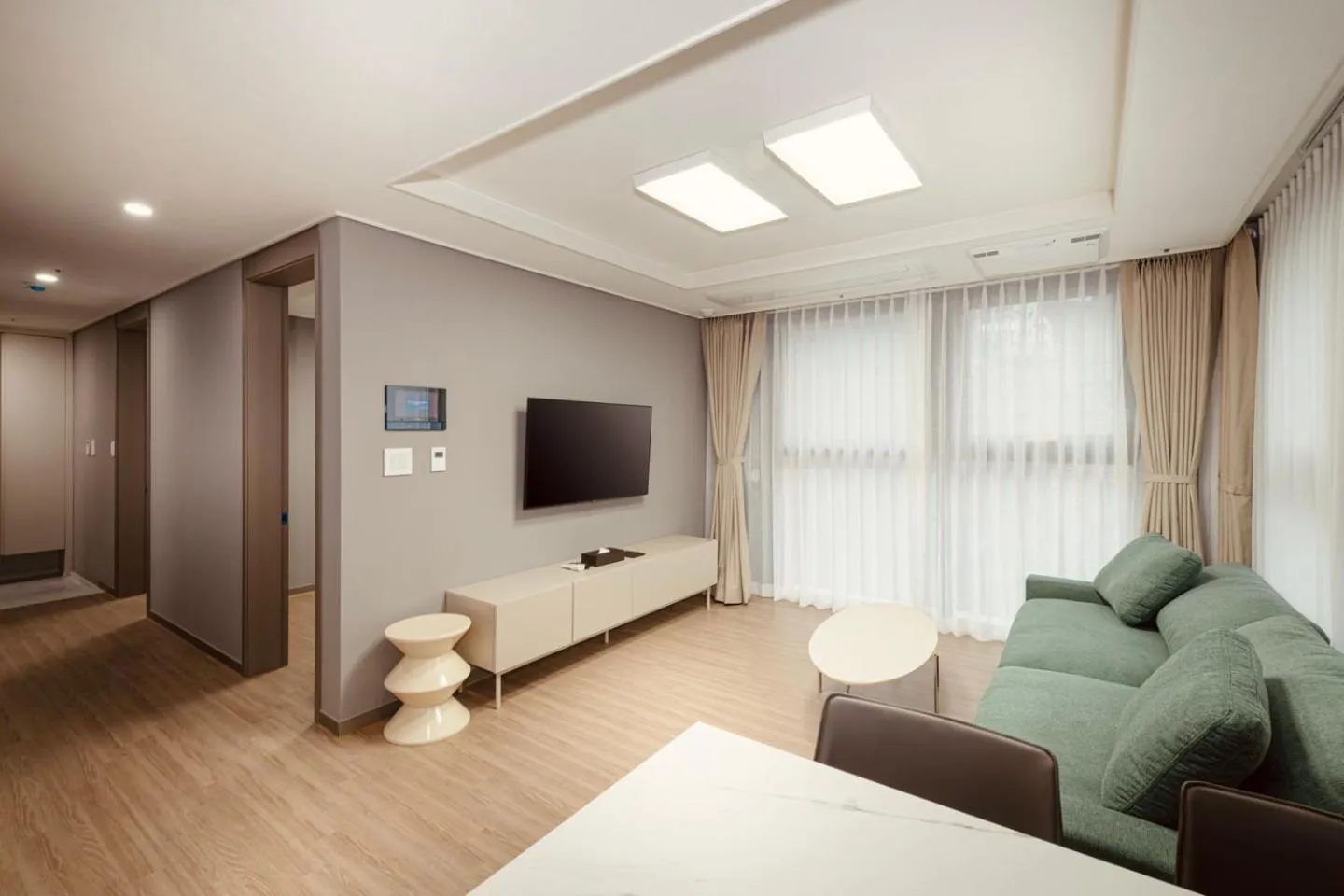 Living room, Bed in Sollago Myeongdong Hotel & Residence