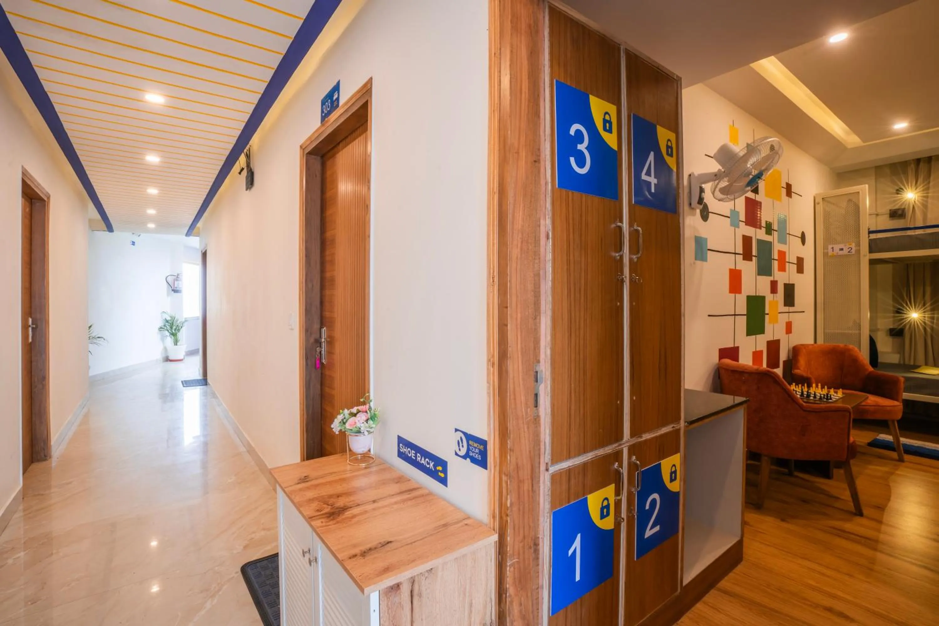 Seating area in Shalom Backpackers Mussoorie