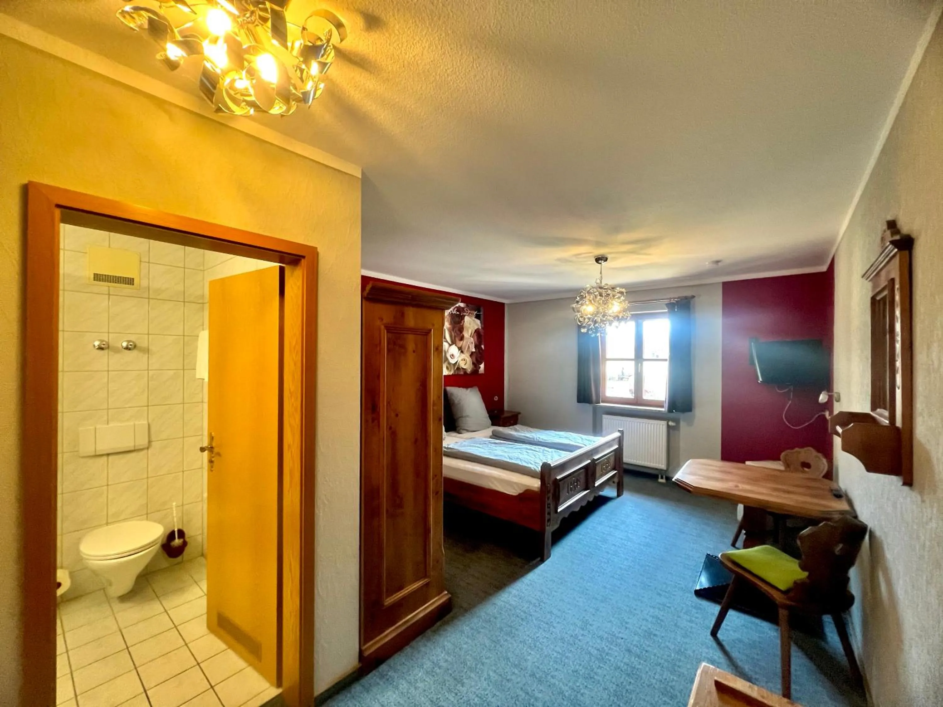 Bed in Hotel das rot