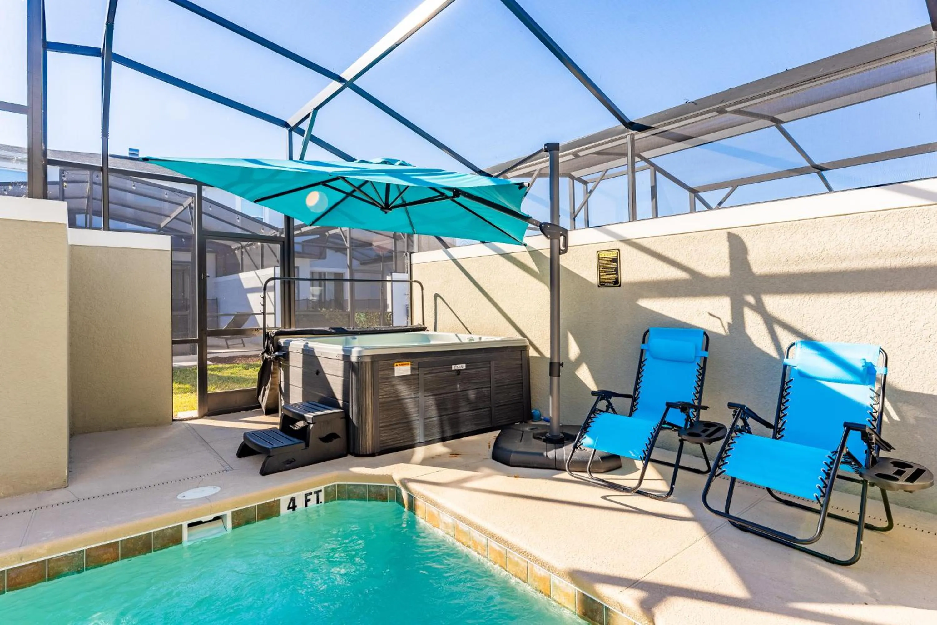 Patio in Family Retreat near Disney with Pool & Hot Tub!
