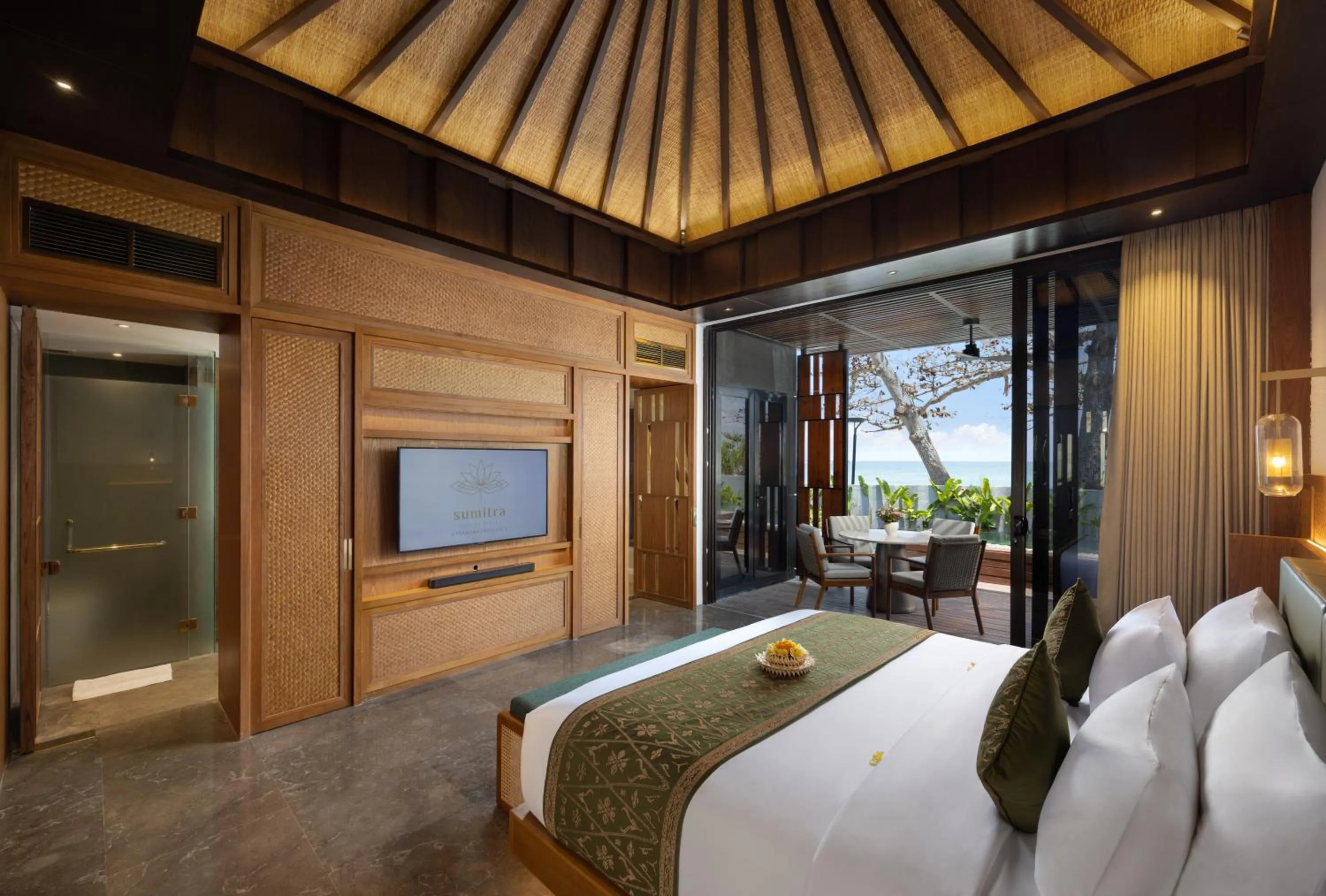 Communal lounge/ TV room, Bed in Sumitra Luxury Villas & Resort by Pramana