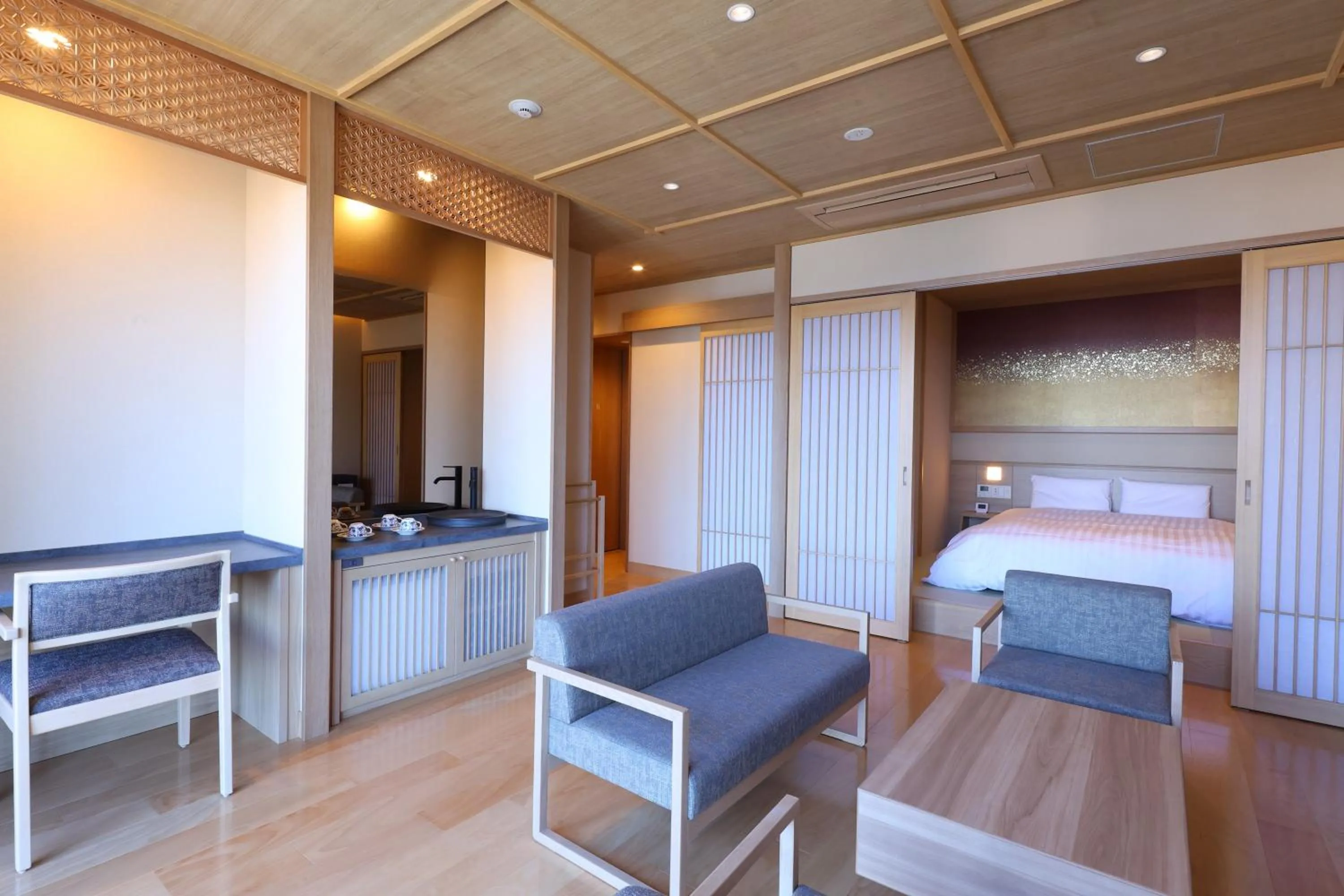 Bed in Beppu Hatto Onyado Nono Beppu