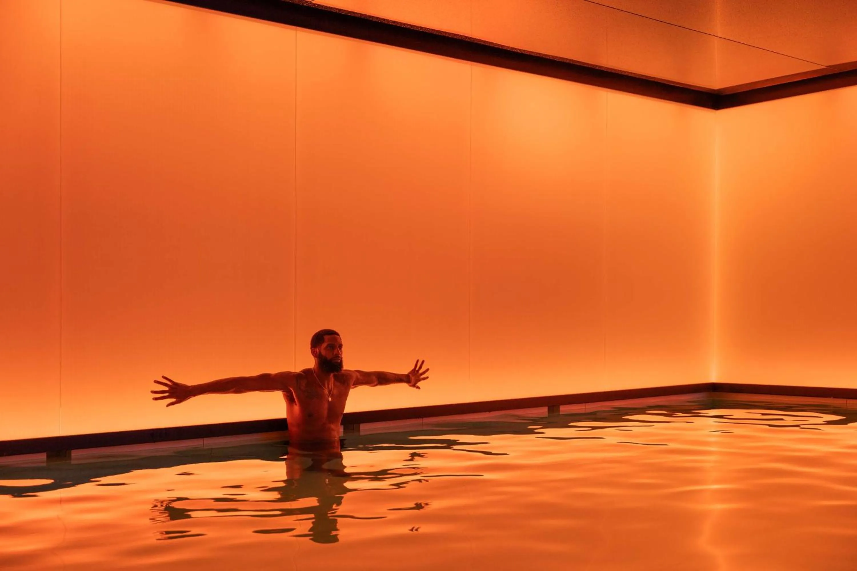 Pool view in art'otel London Hoxton