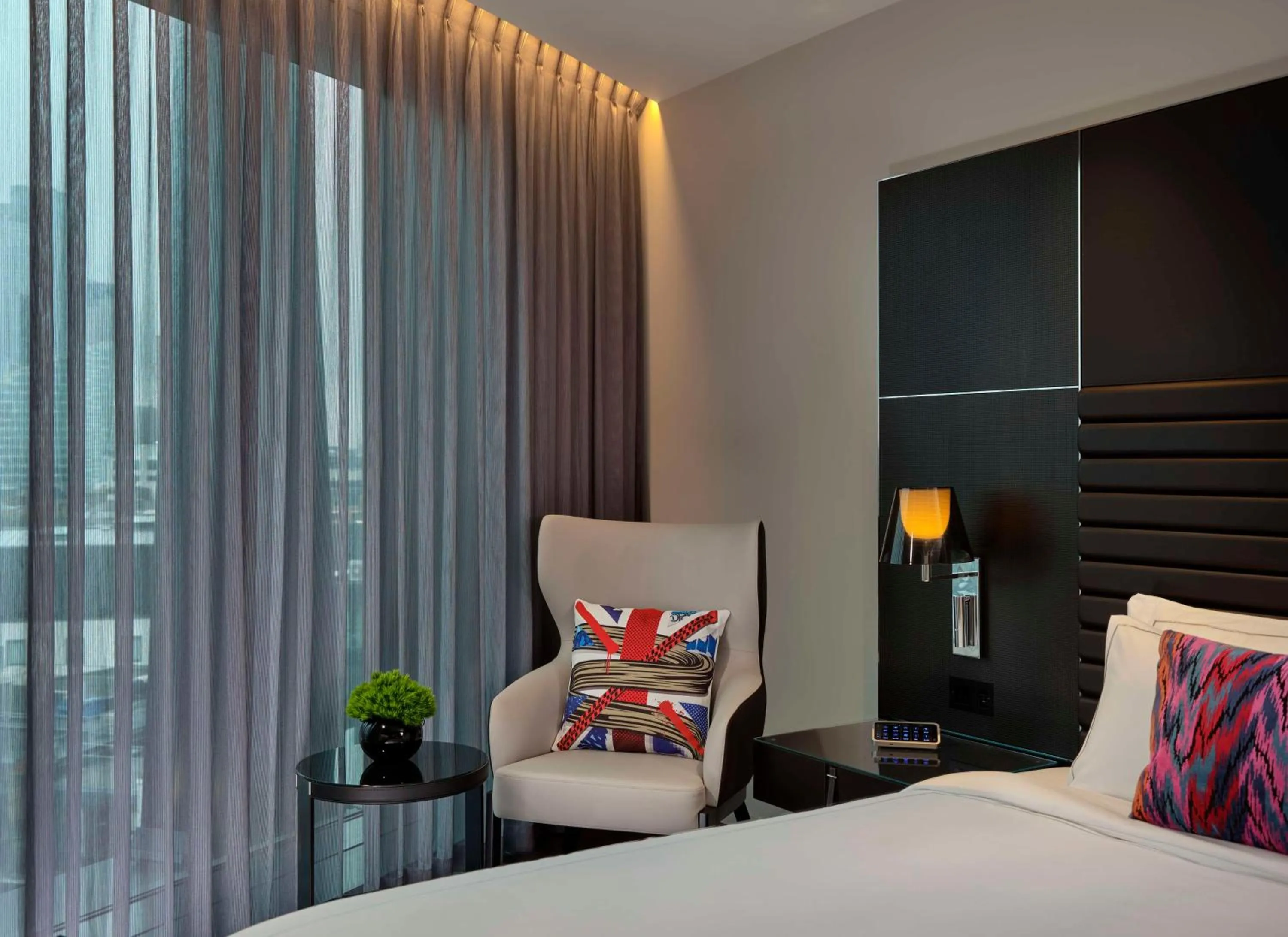 Bedroom, Bed in art'otel London Hoxton
