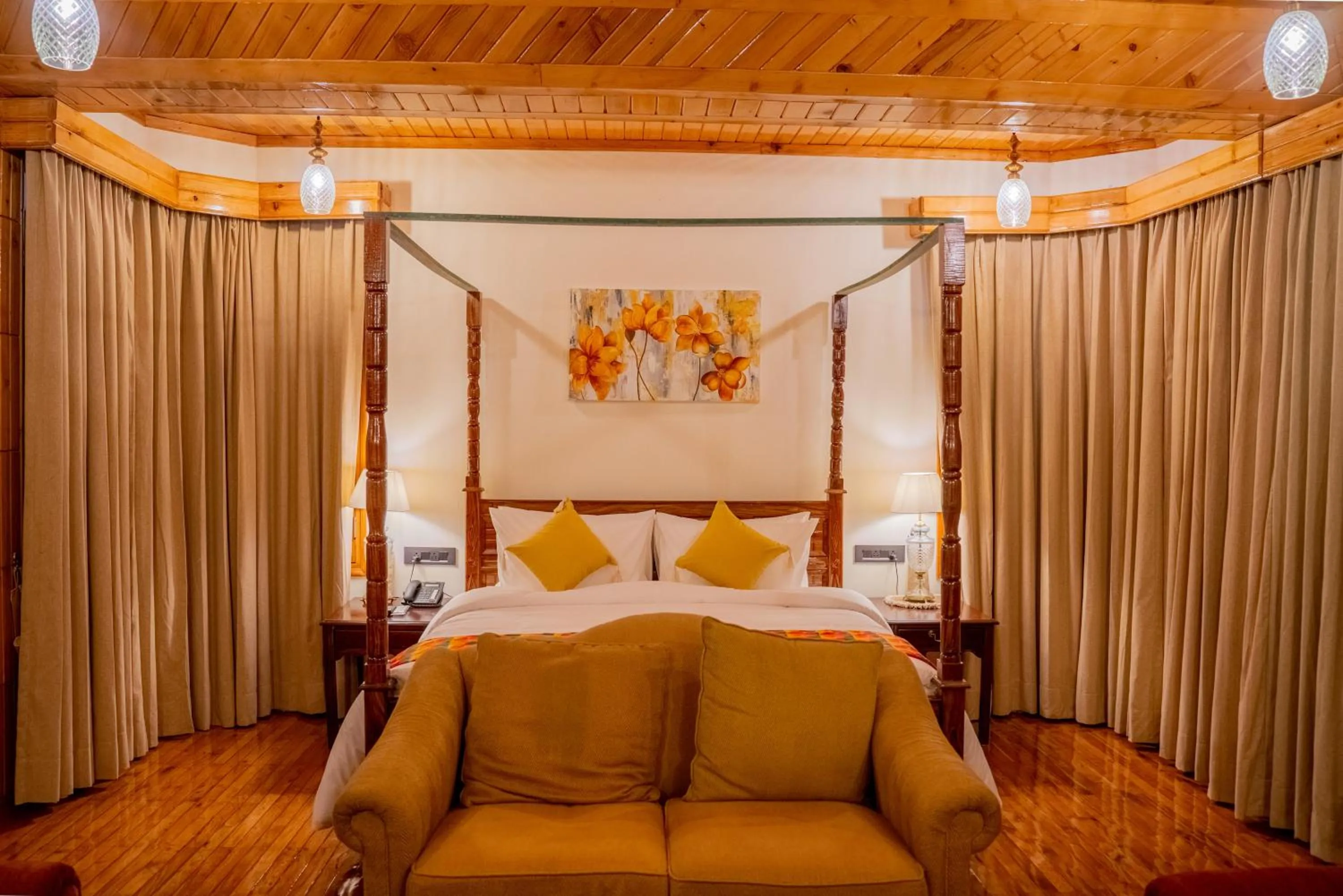 Bed in Chillaru Spa & Resort