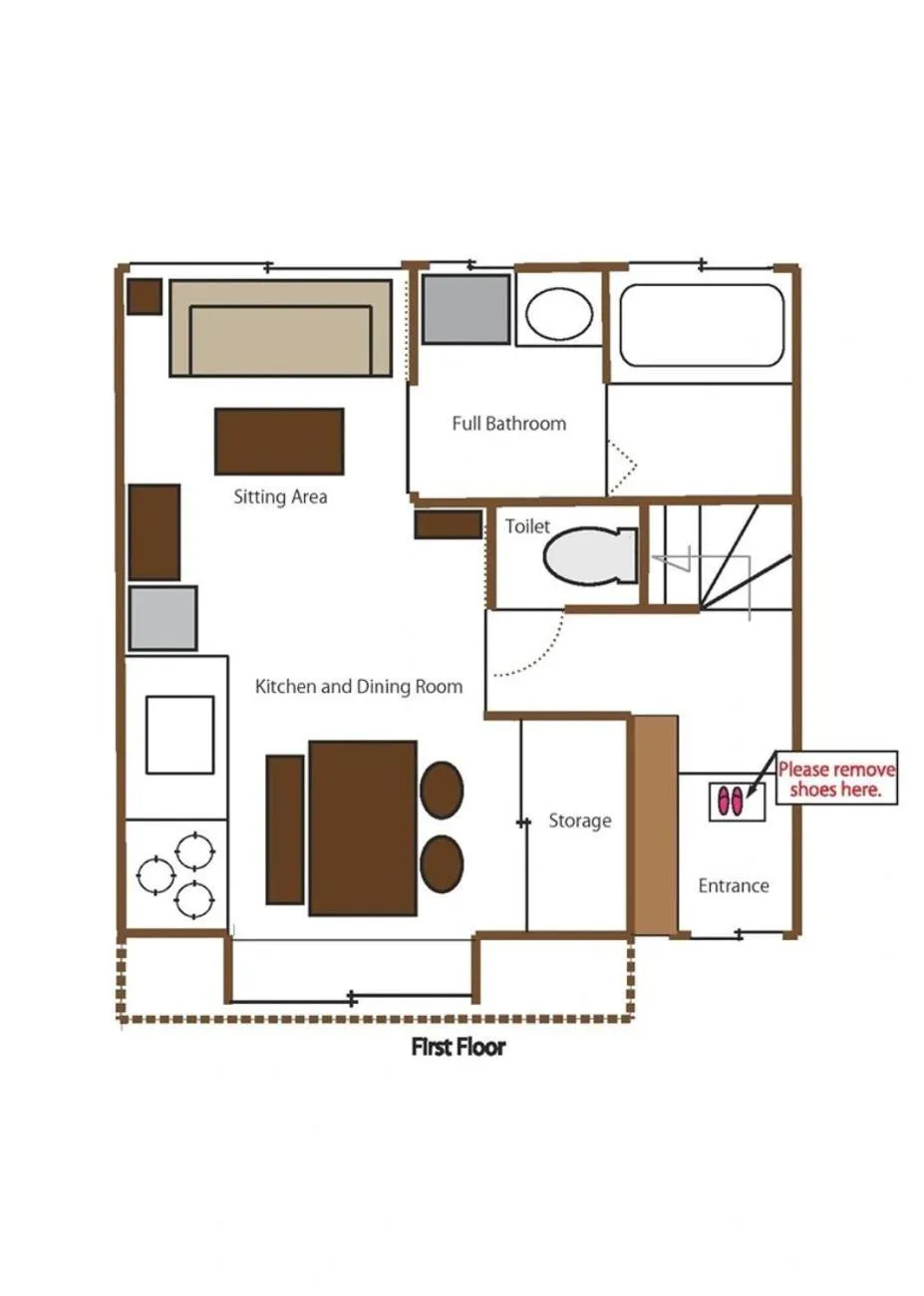 Floor plan in Kiyomizu Machiya Inn