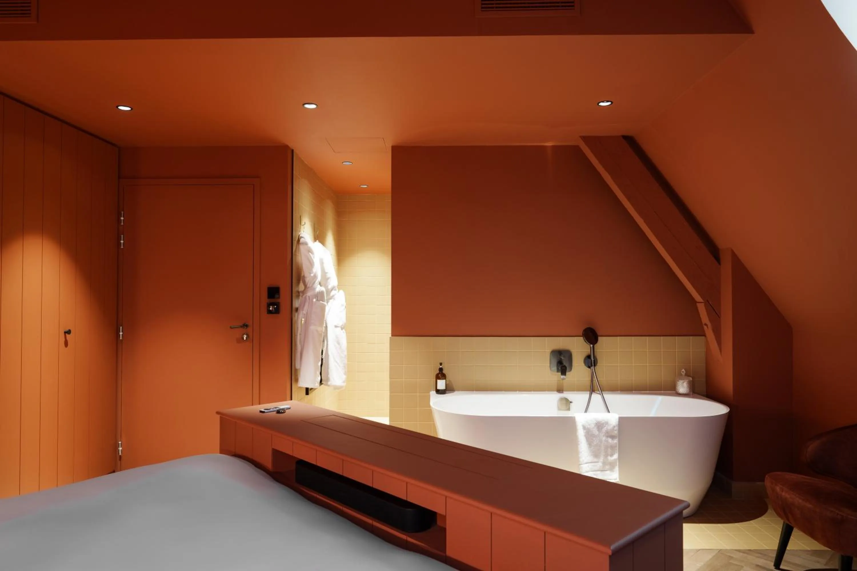 Bedroom, Bed in Bienheureux Hôtel & Restaurant