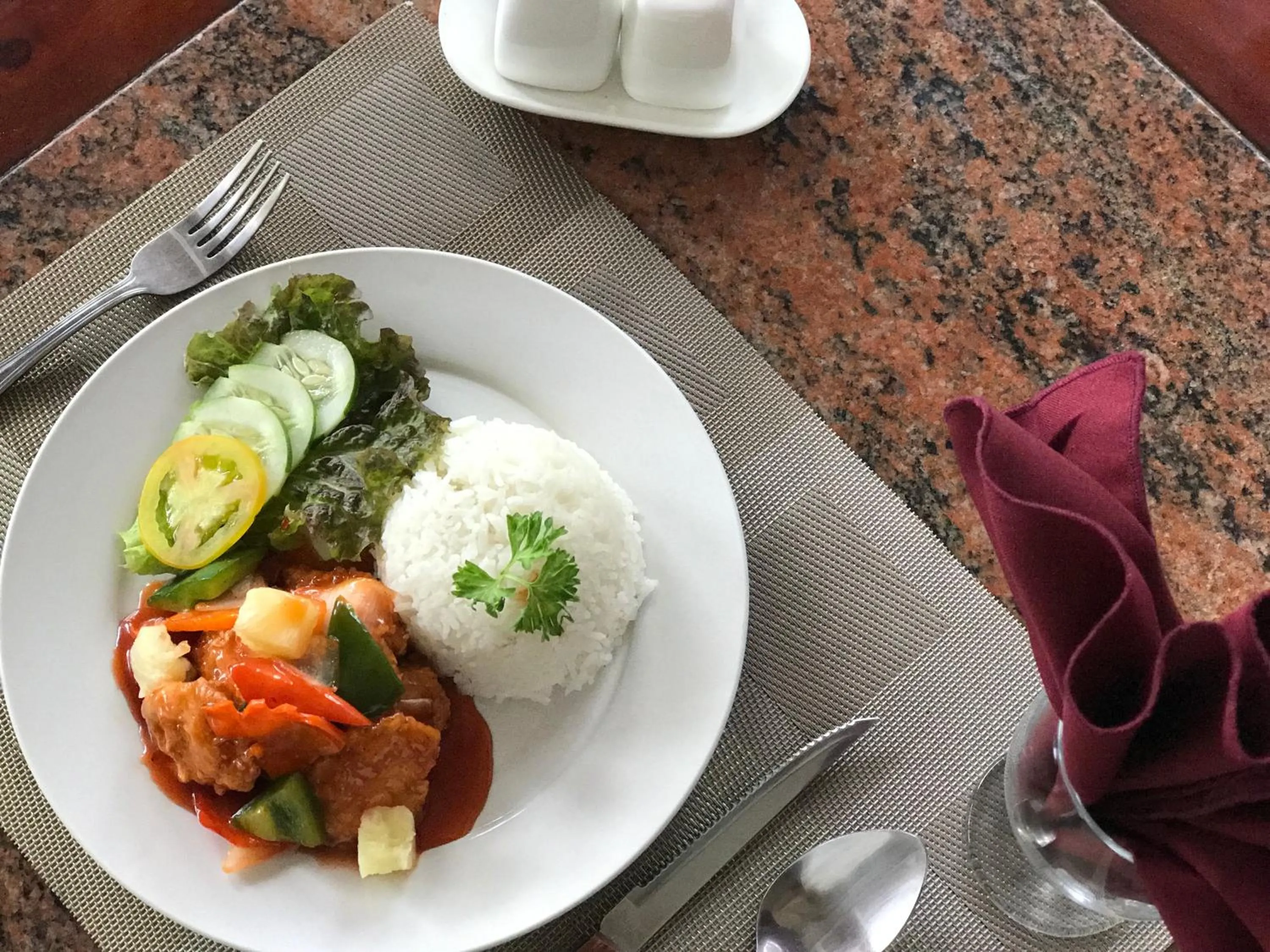 Food close-up in MJ Hotel and Suites