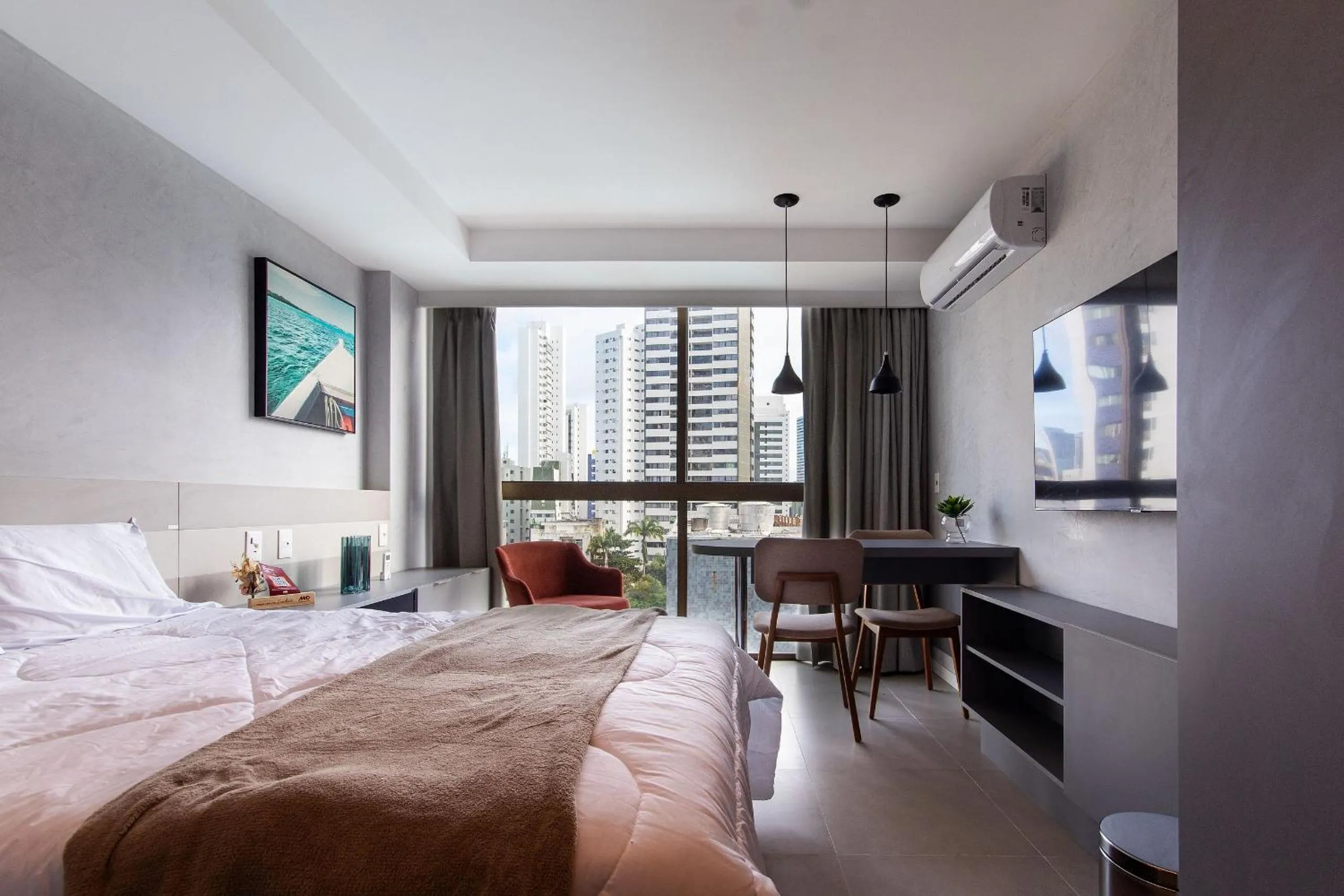 Bedroom, Bed in Rooftop #806 - Apto em Boa Viagem por Carpediem