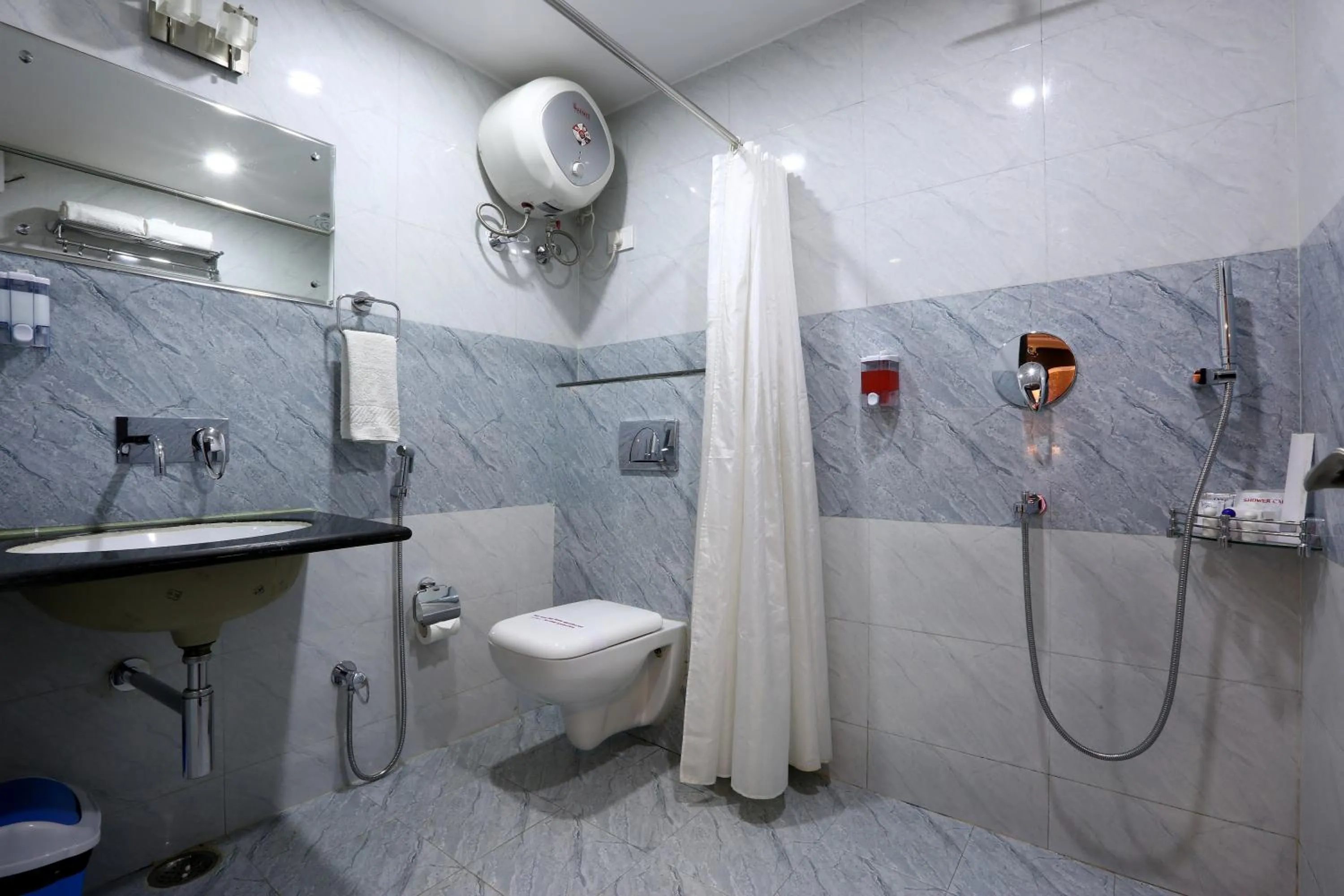 Shower in Hotel Blue Bird, Nagaon
