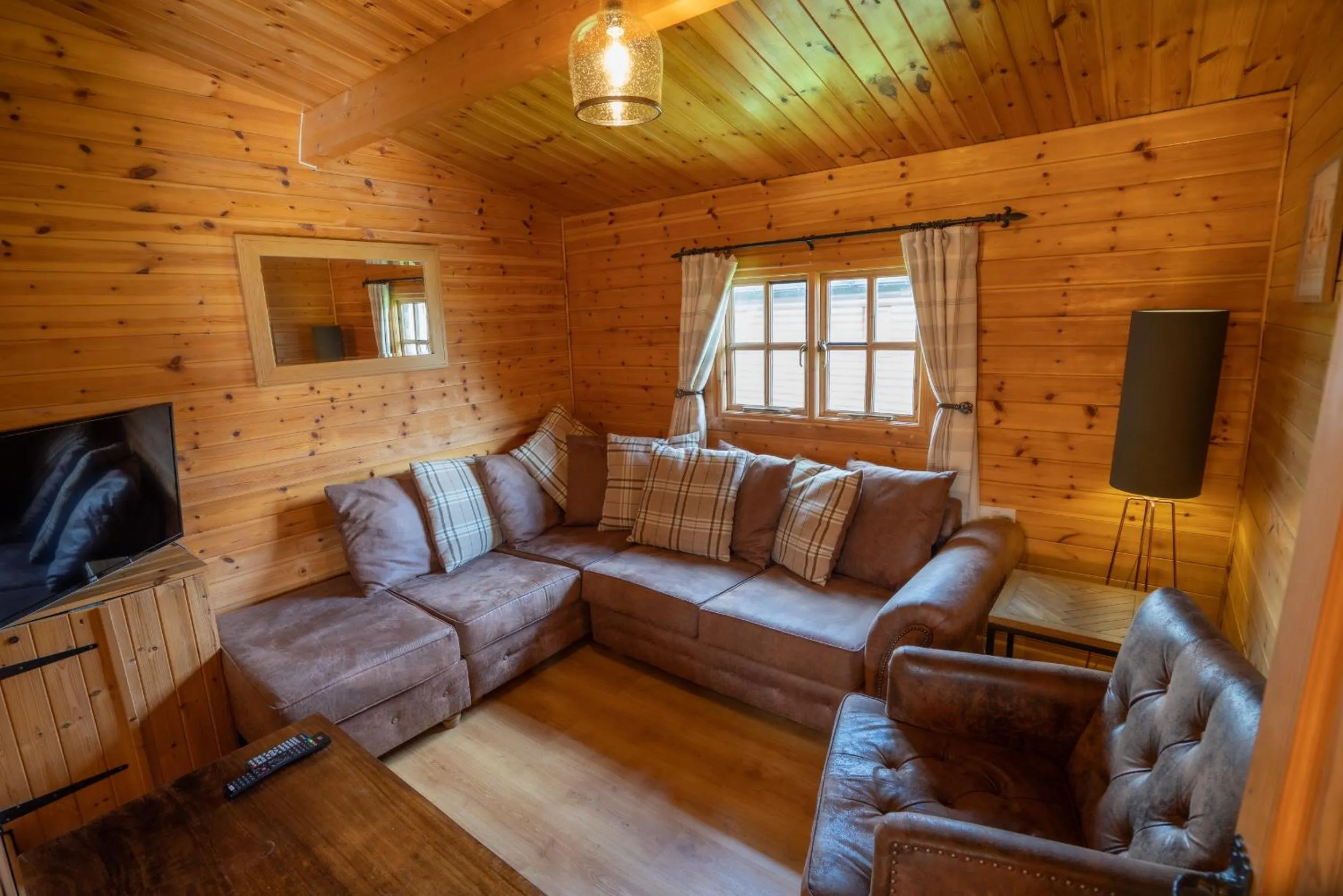 Living room in Wall Eden Farm - Luxury Log Cabins and Glamping