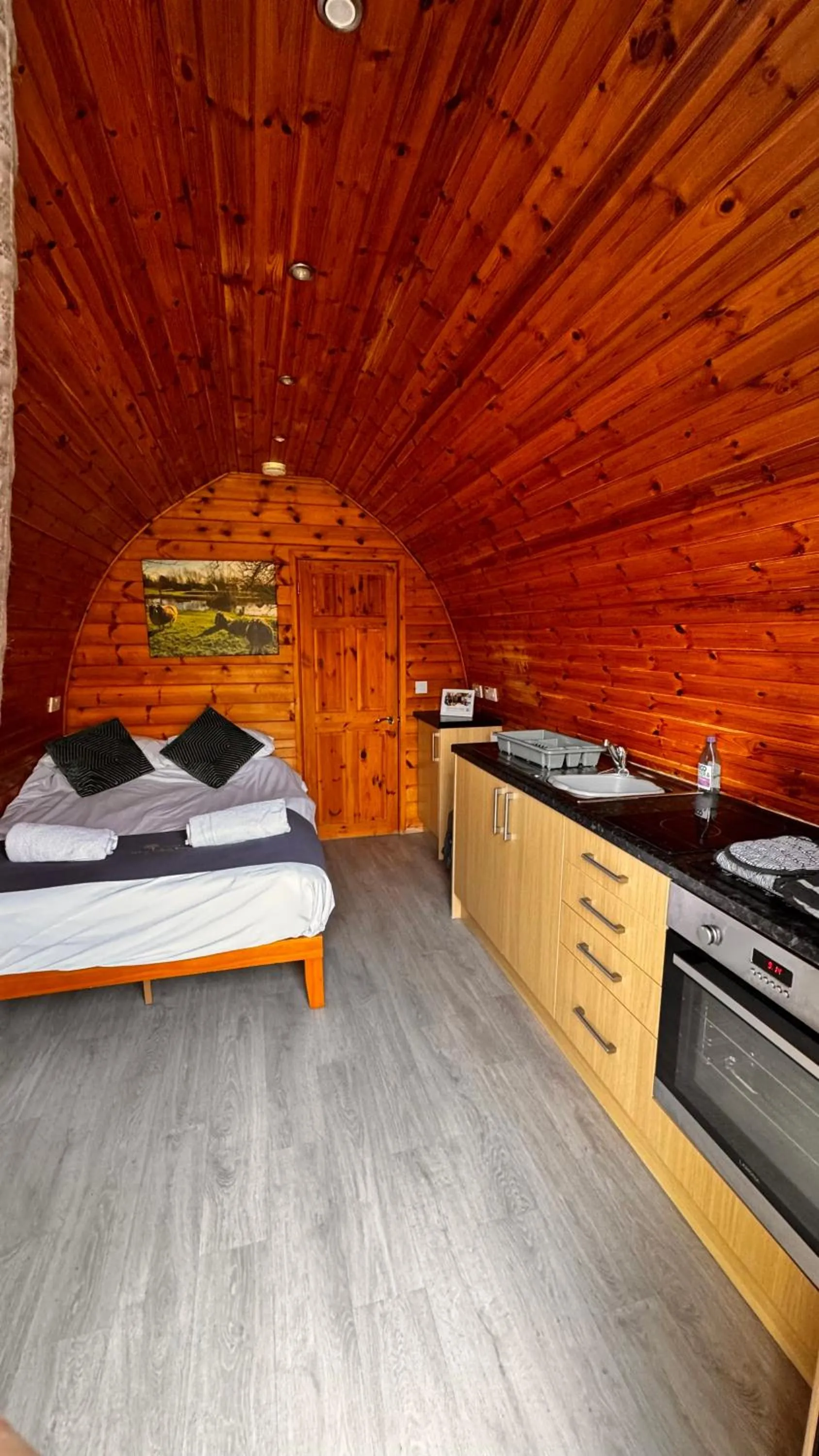 Bedroom, Bed in Wall Eden Farm - Luxury Log Cabins and Glamping
