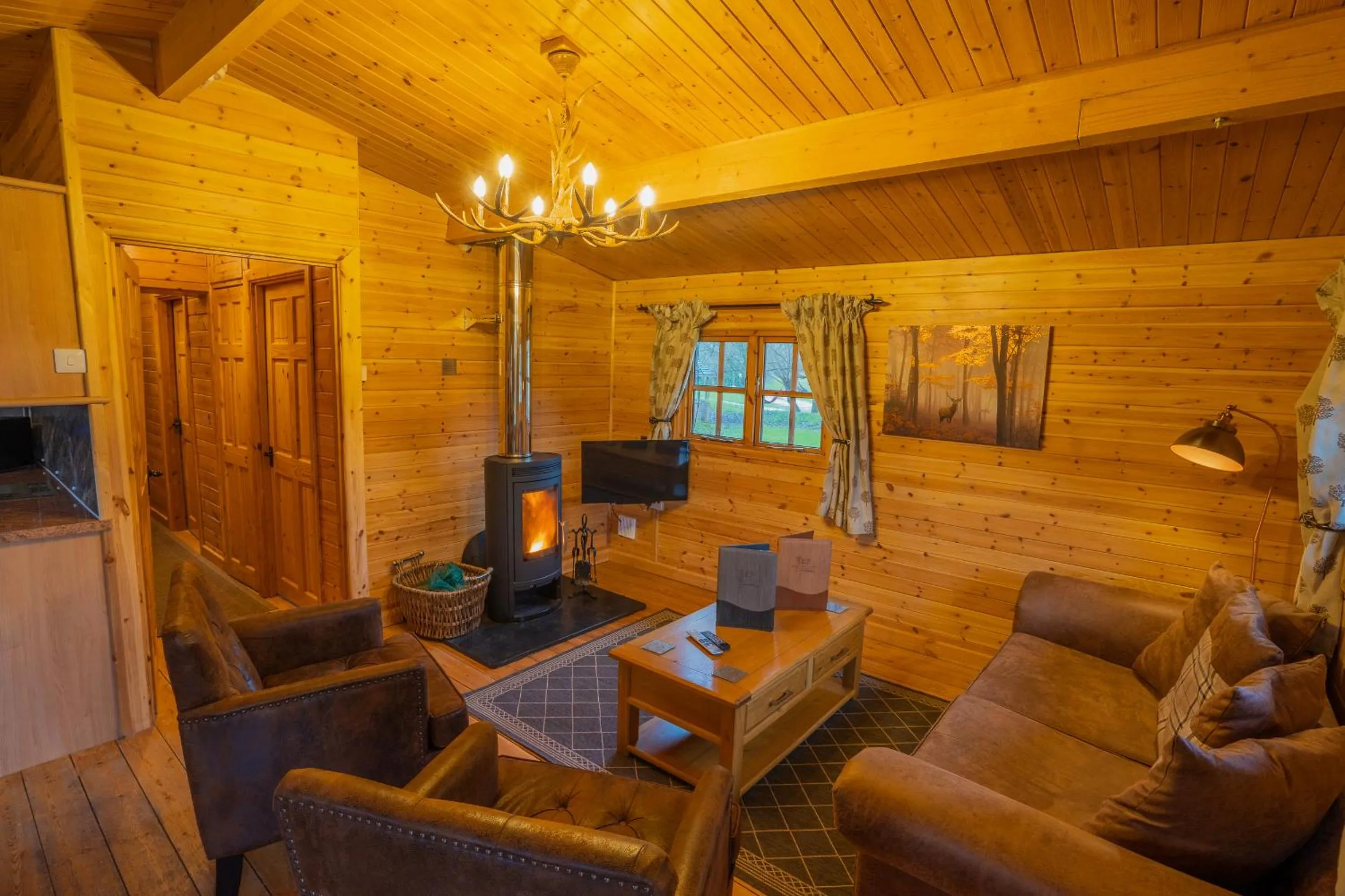 Living room in Wall Eden Farm - Luxury Log Cabins and Glamping