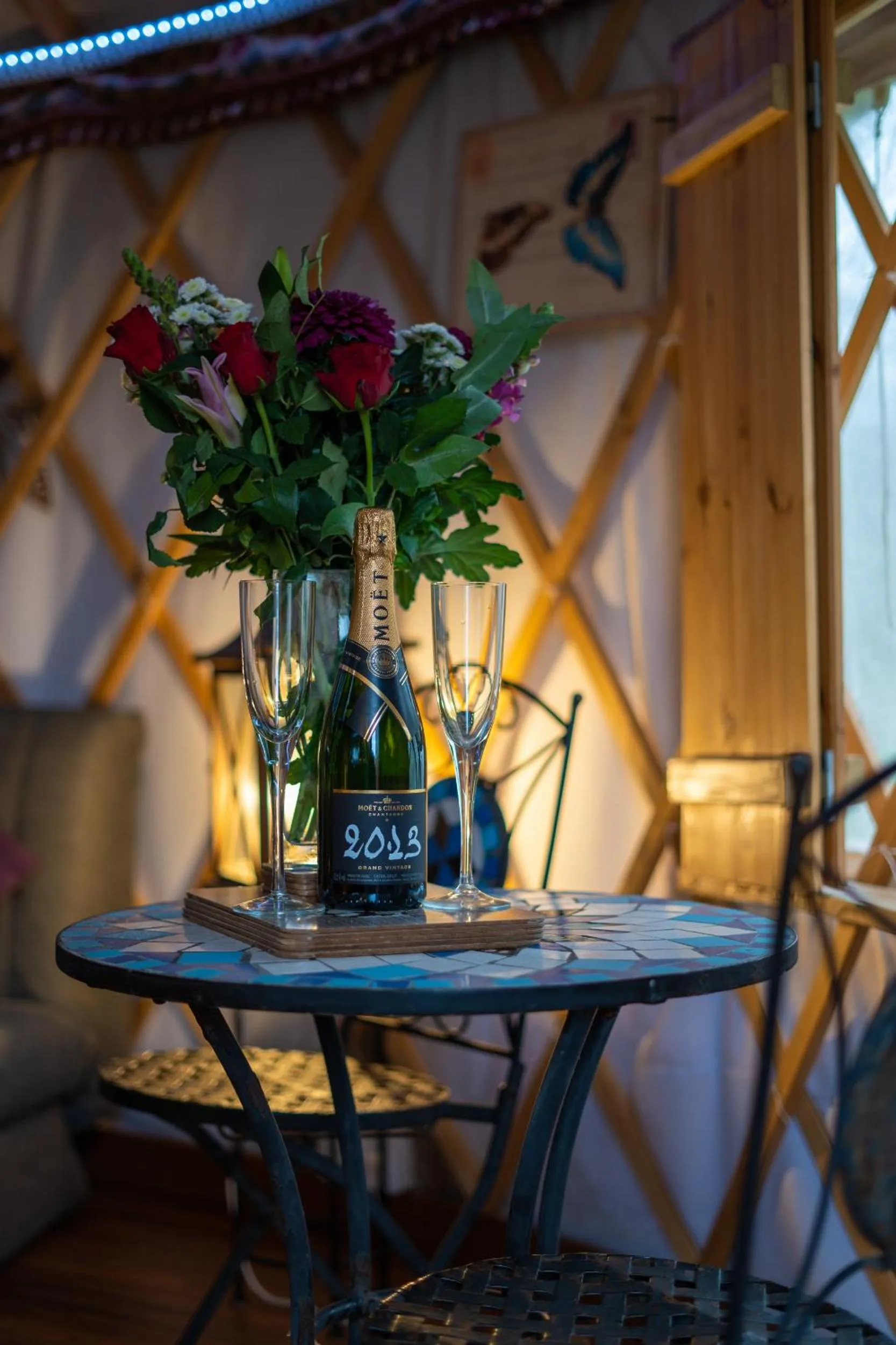 Seating area in Wall Eden Farm - Luxury Log Cabins and Glamping