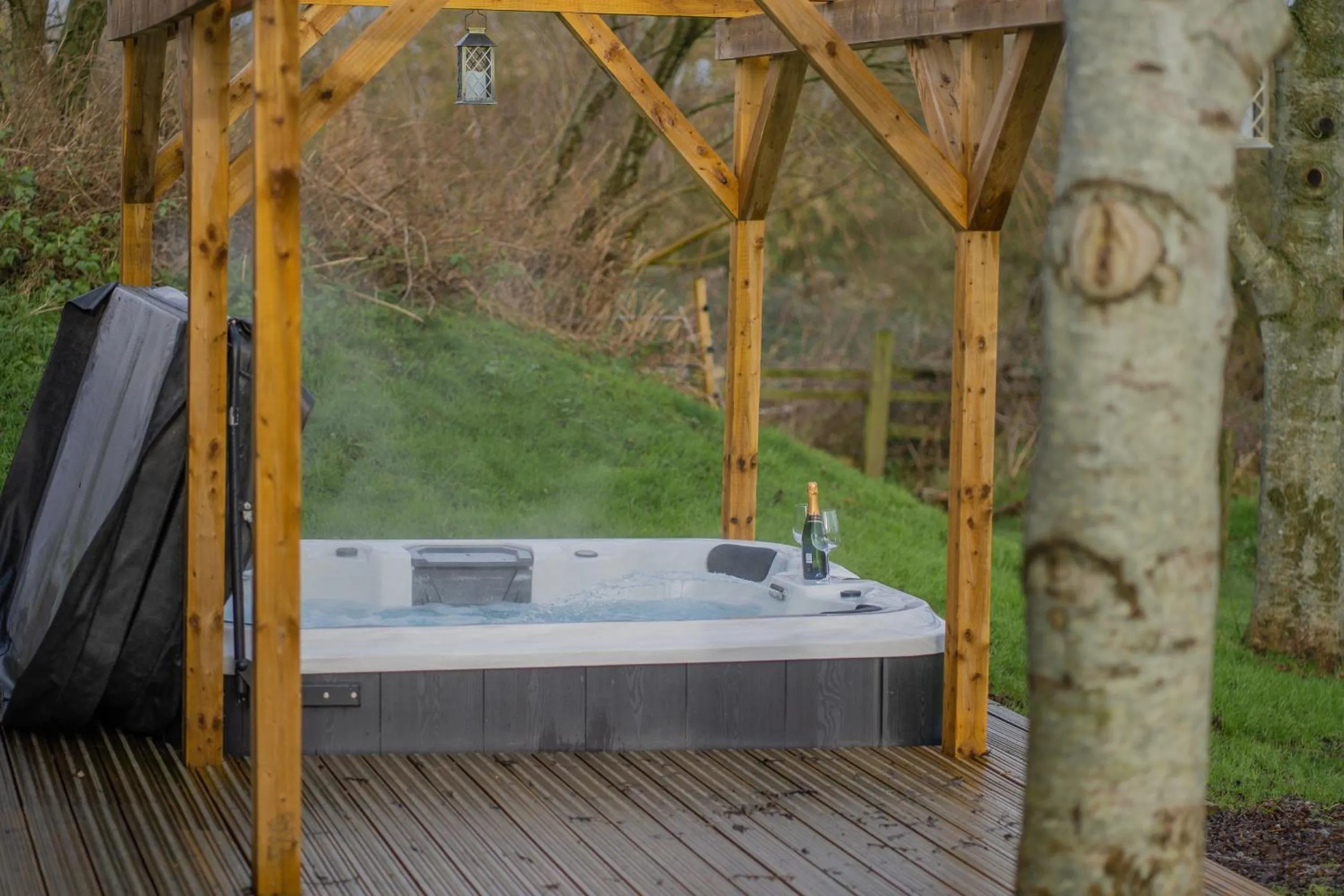 Patio in Wall Eden Farm - Luxury Log Cabins and Glamping