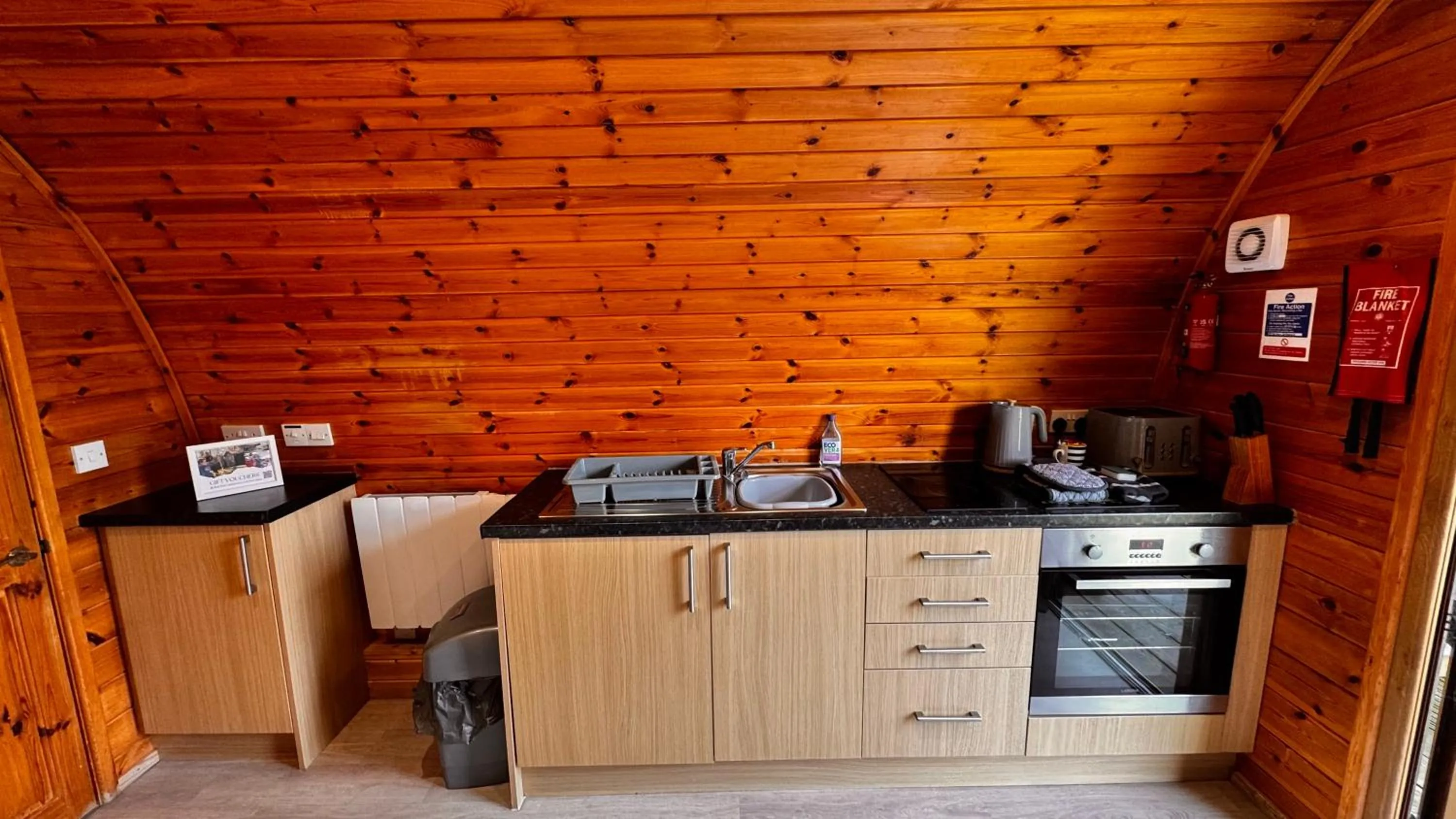 kitchen in Wall Eden Farm - Luxury Log Cabins and Glamping