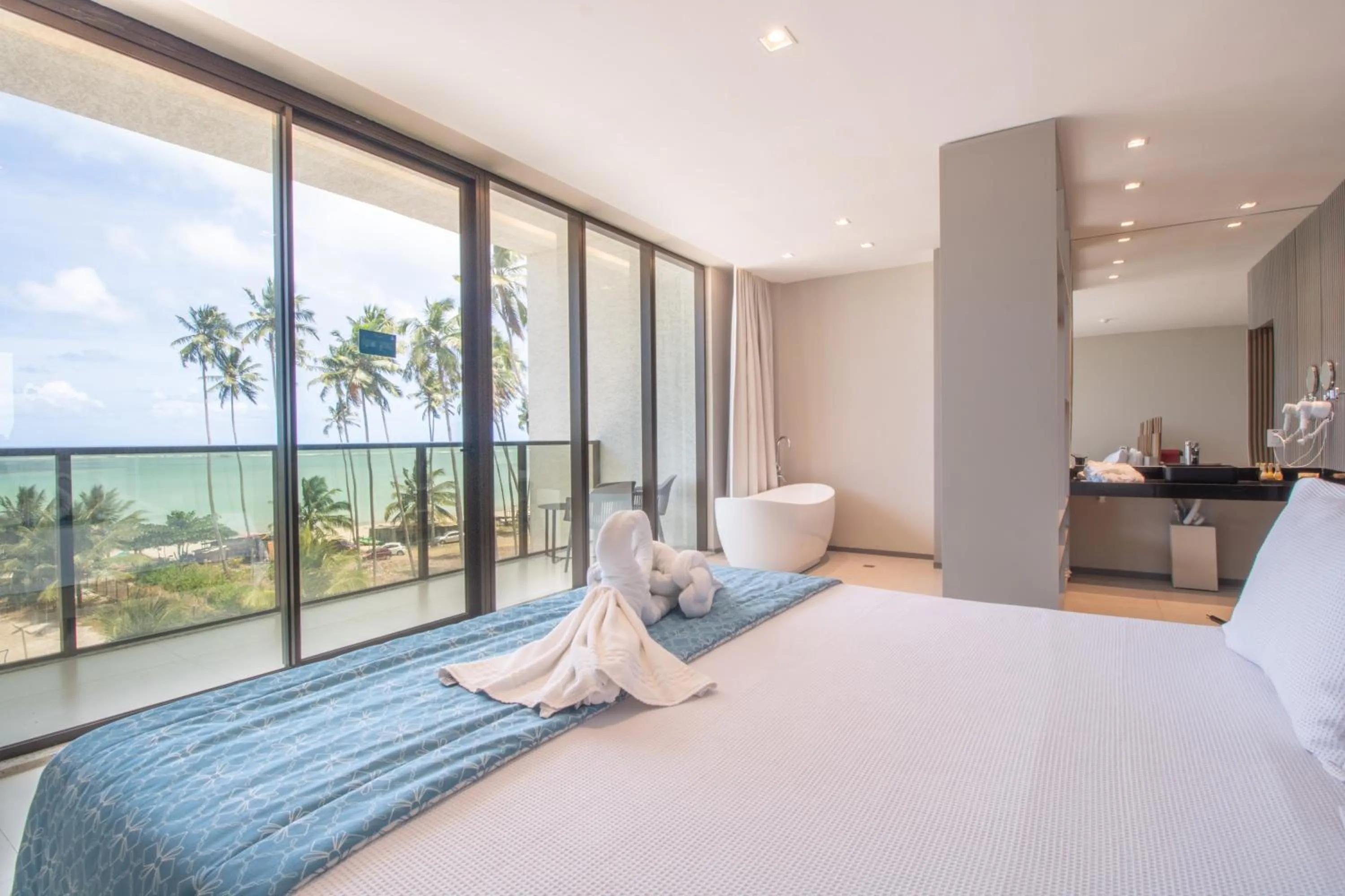 View (from property/room), Bed in Maceio Mar Resort All Inclusive