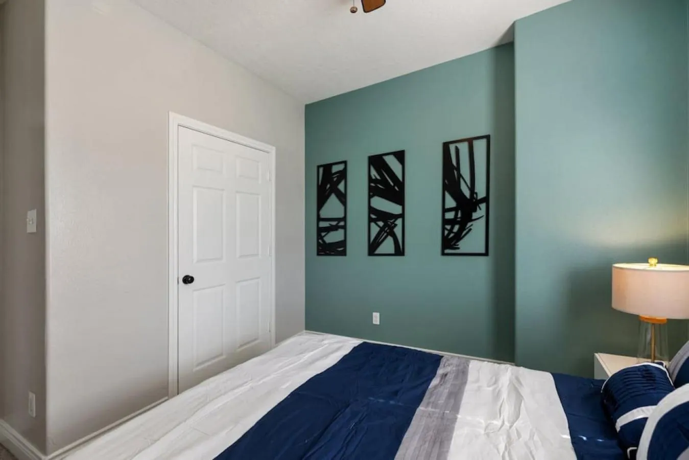 Bedroom, Bed in Modern 3 Bedroom with 85 Inch TV