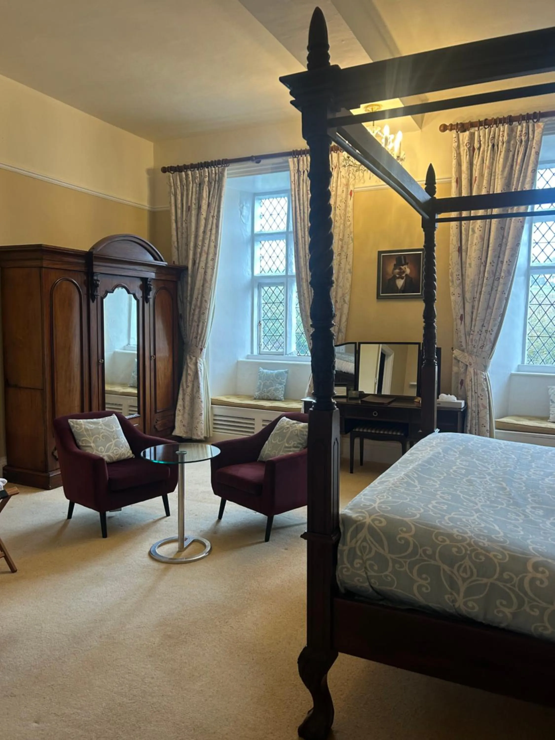 Seating area, Bed in Moresby Hall Country House Hotel