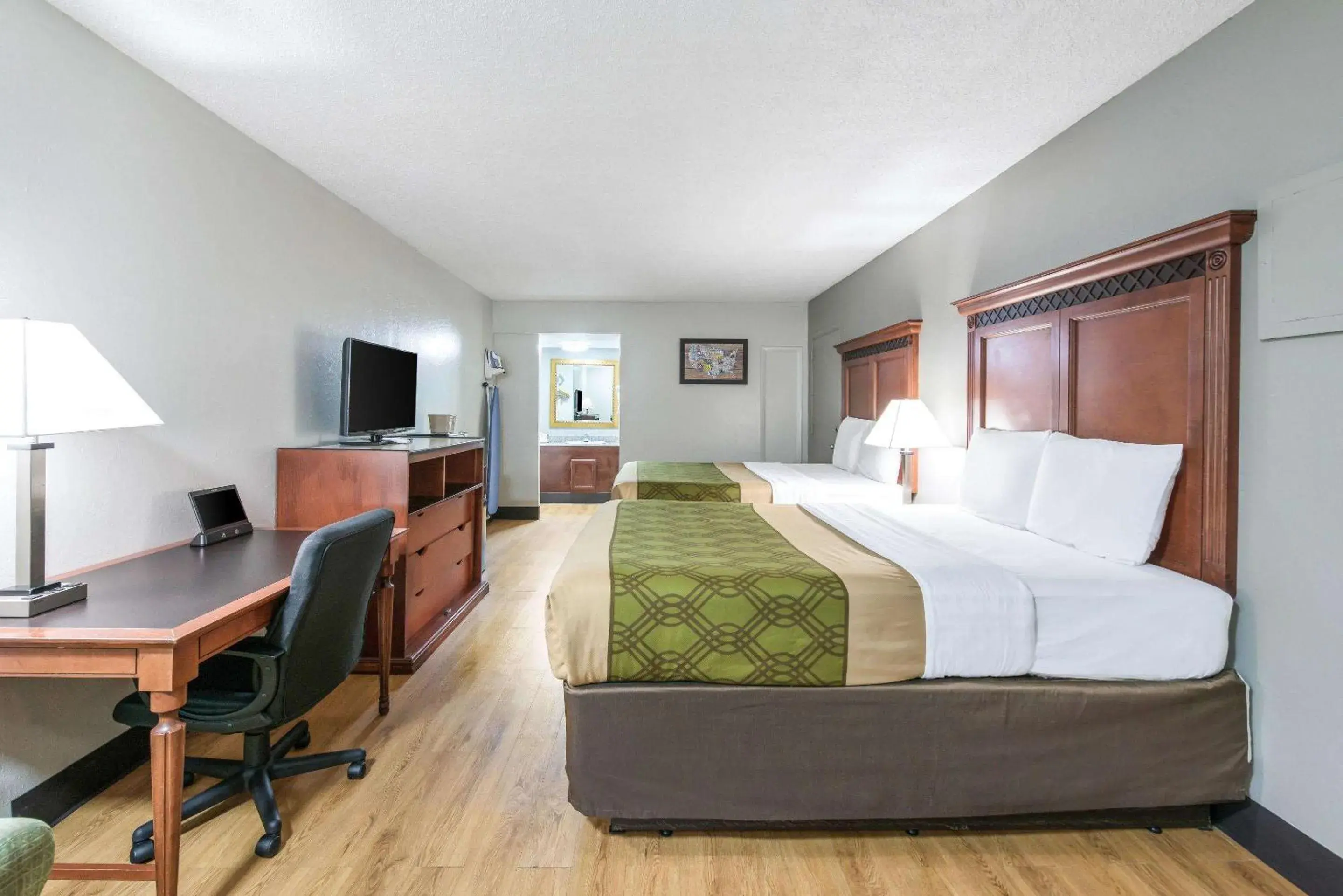 Queen Room with Two Queen Beds and Sofabed- Non-Smoking in Rodeway Inn St Joseph Queen Room with Two Queen Beds and Sofabed- Non-Smoking in Rodeway Inn St Joseph