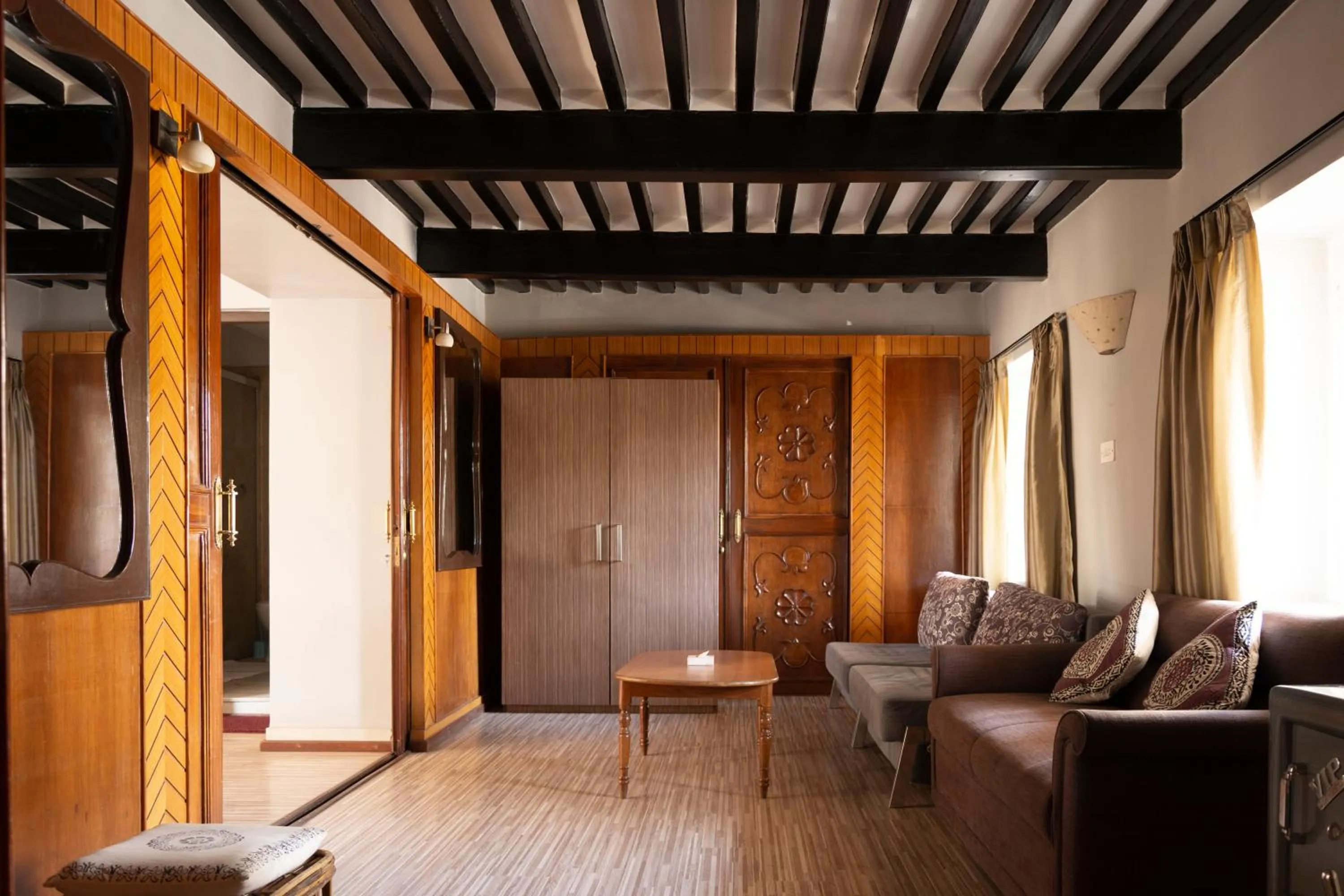 Seating area in Shaligram Hotel