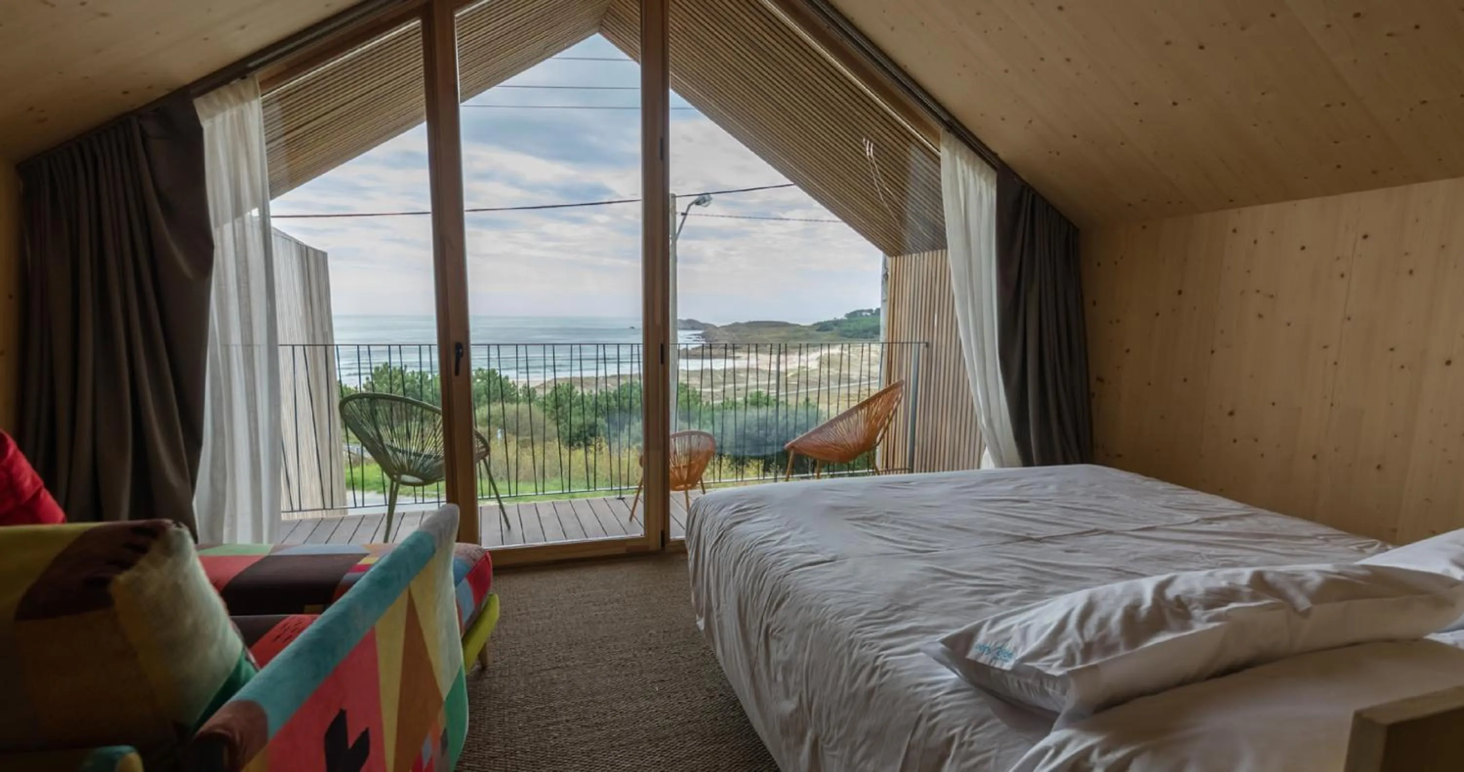 Balcony/Terrace, Bed in Doniños Nature