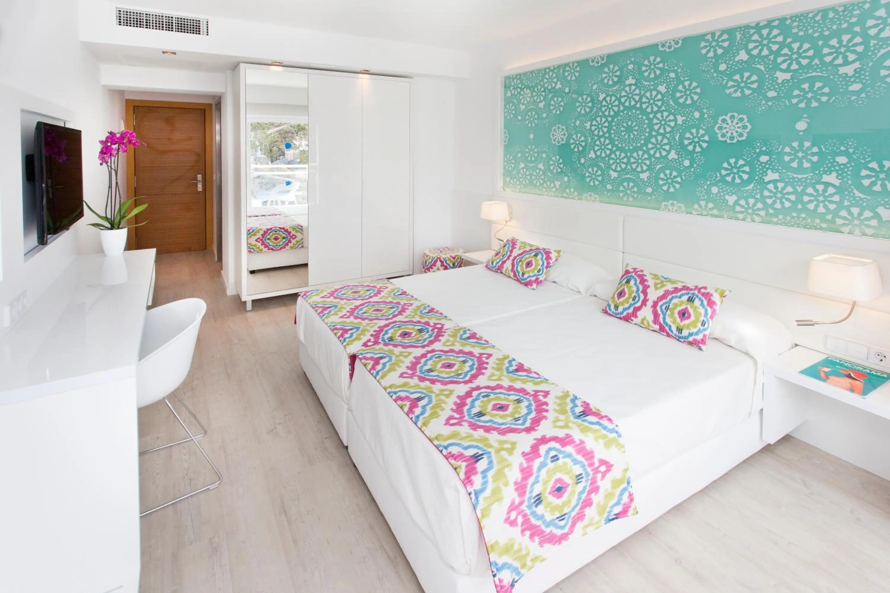 Bedroom, Bed in Grupotel Ibiza Beach Resort - Adults Only