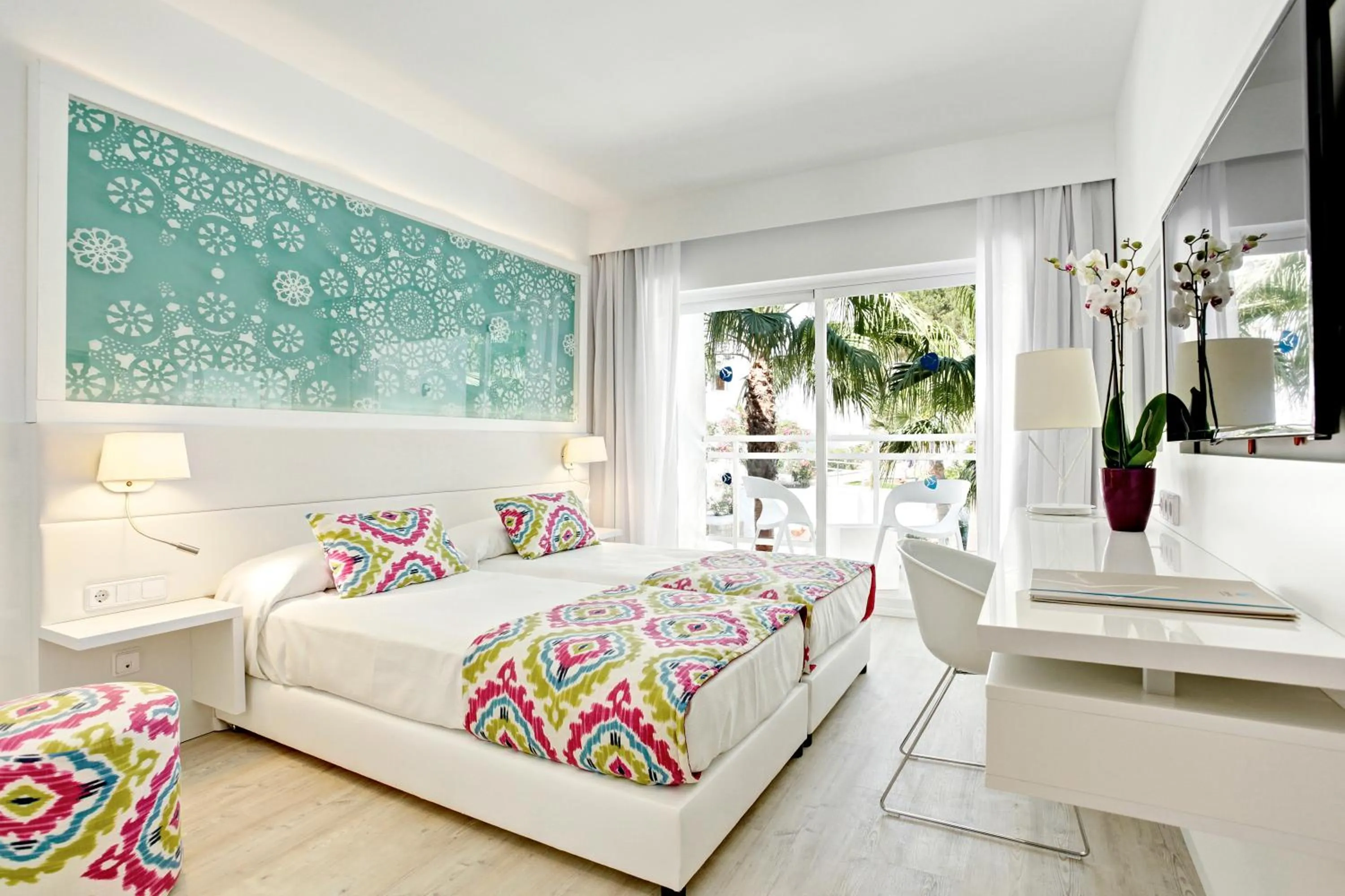 Bedroom, Bed in Grupotel Ibiza Beach Resort - Adults Only
