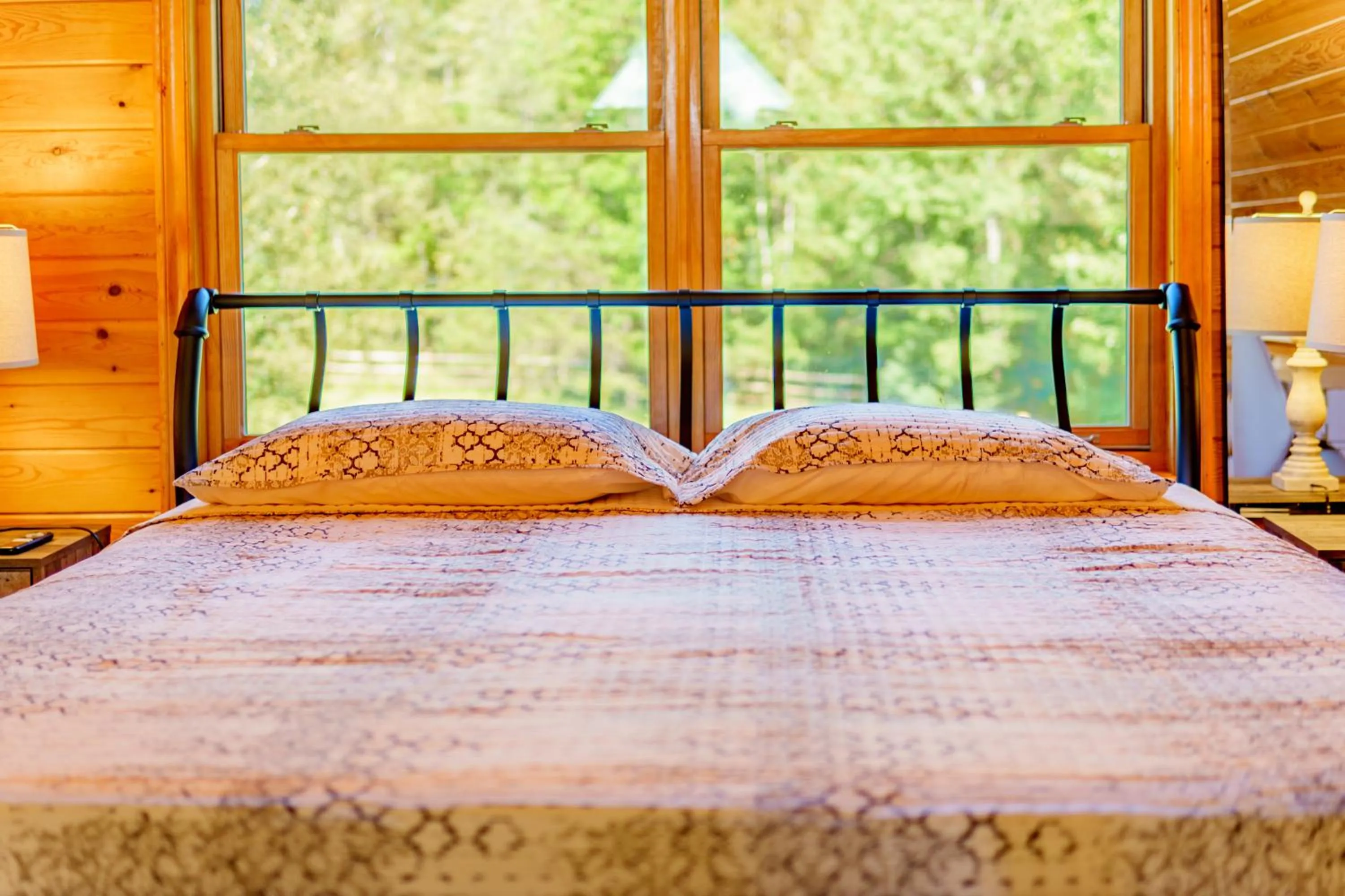 Bed in Adirondack Alpine Cabin with Hot Tub, Near Whiteface, Lake Placid, Game Rm, Fenced Yard, Views