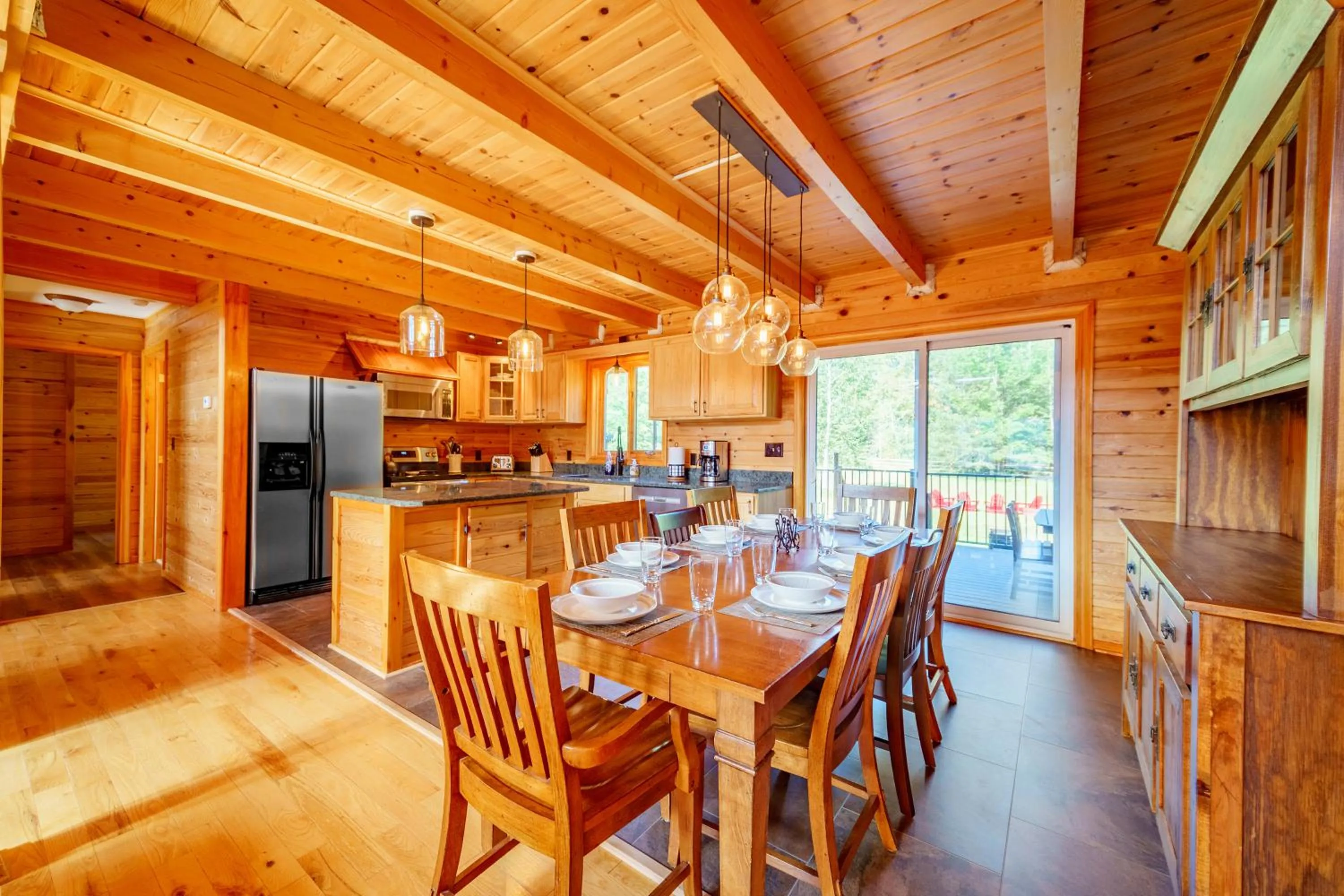 Dining area in Adirondack Alpine Cabin with Hot Tub, Near Whiteface, Lake Placid, Game Rm, Fenced Yard, Views