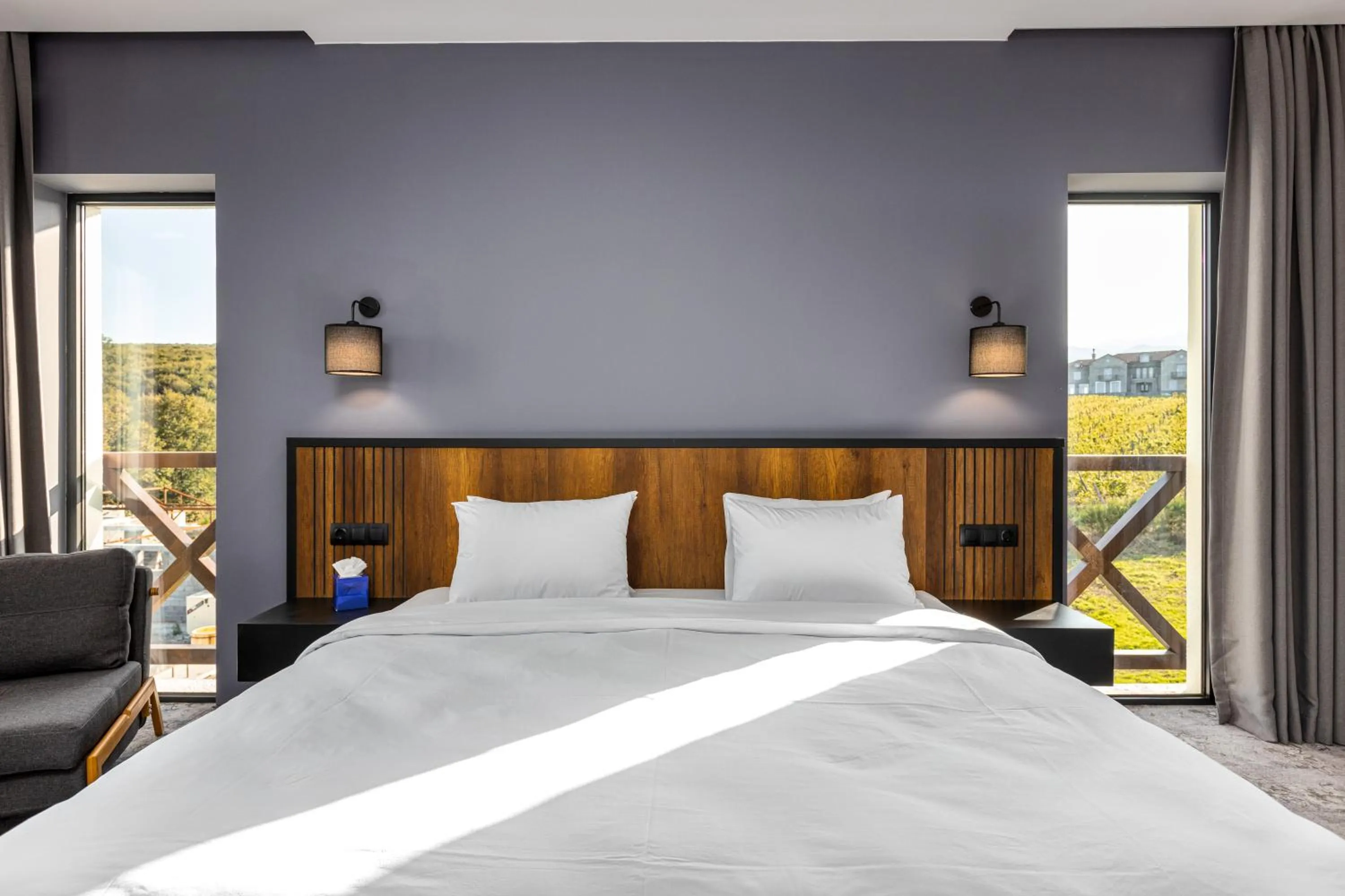 Bed in Hotel Qvevrebi