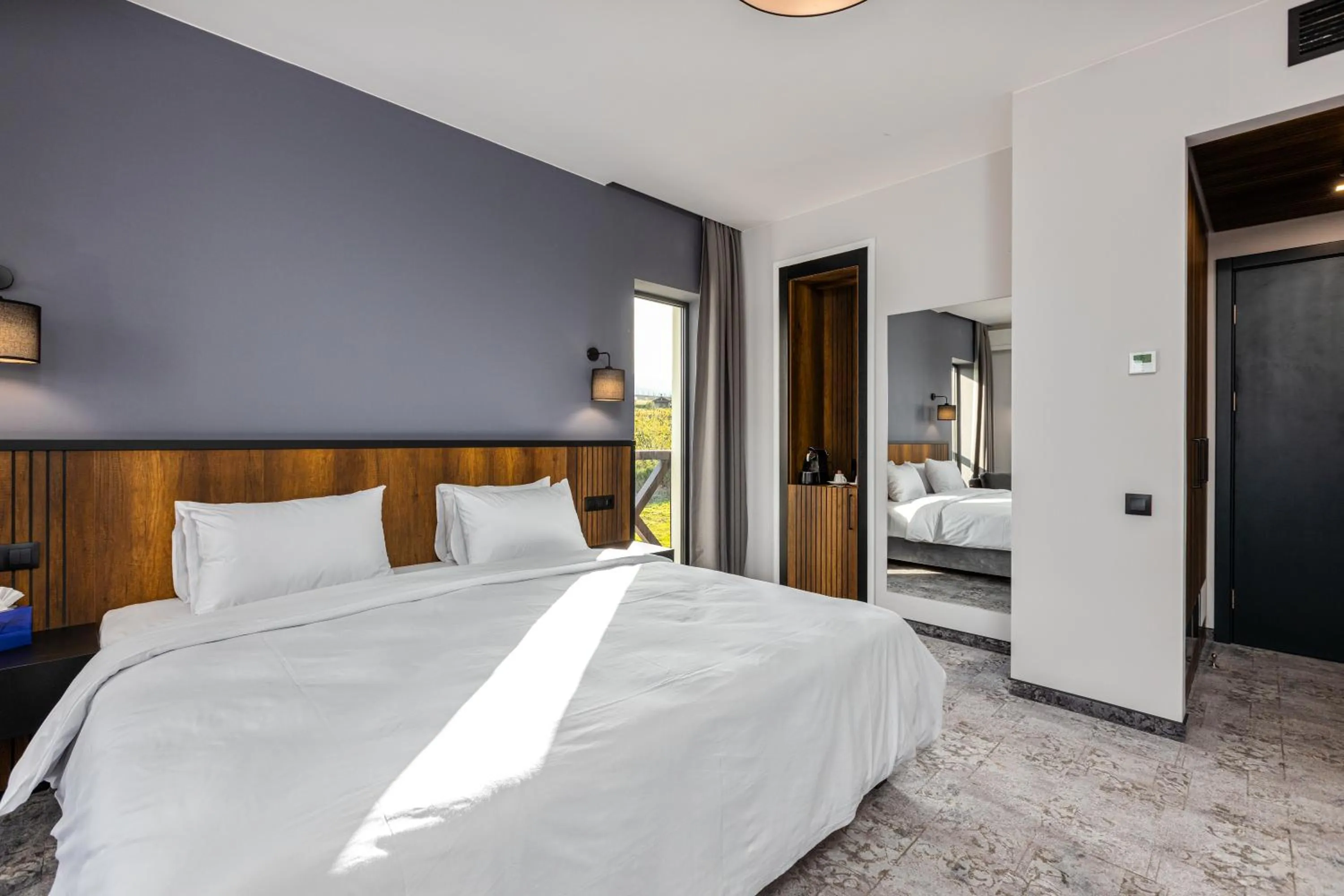 Bed in Hotel Qvevrebi