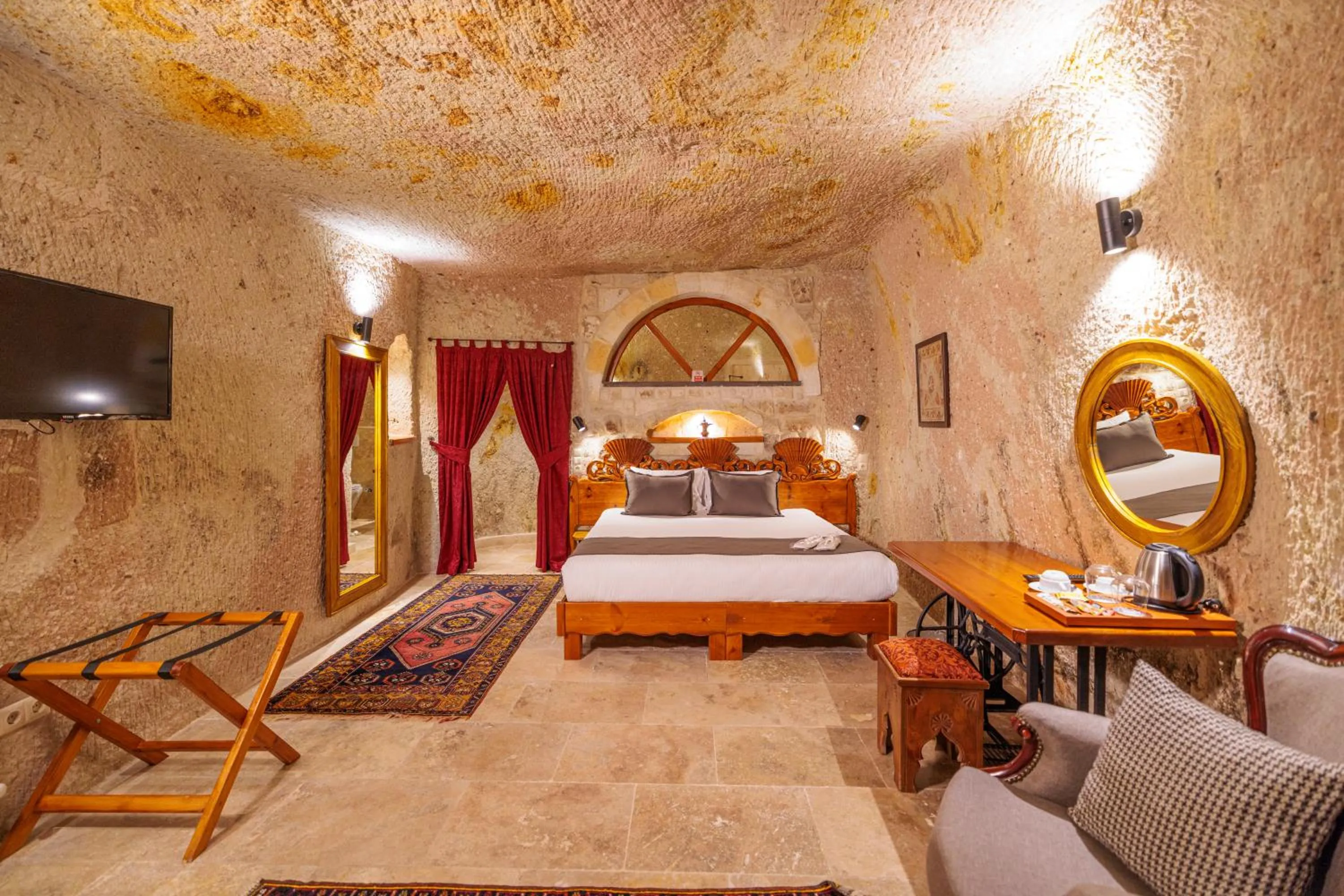Bed in Canyon Cave Hotel
