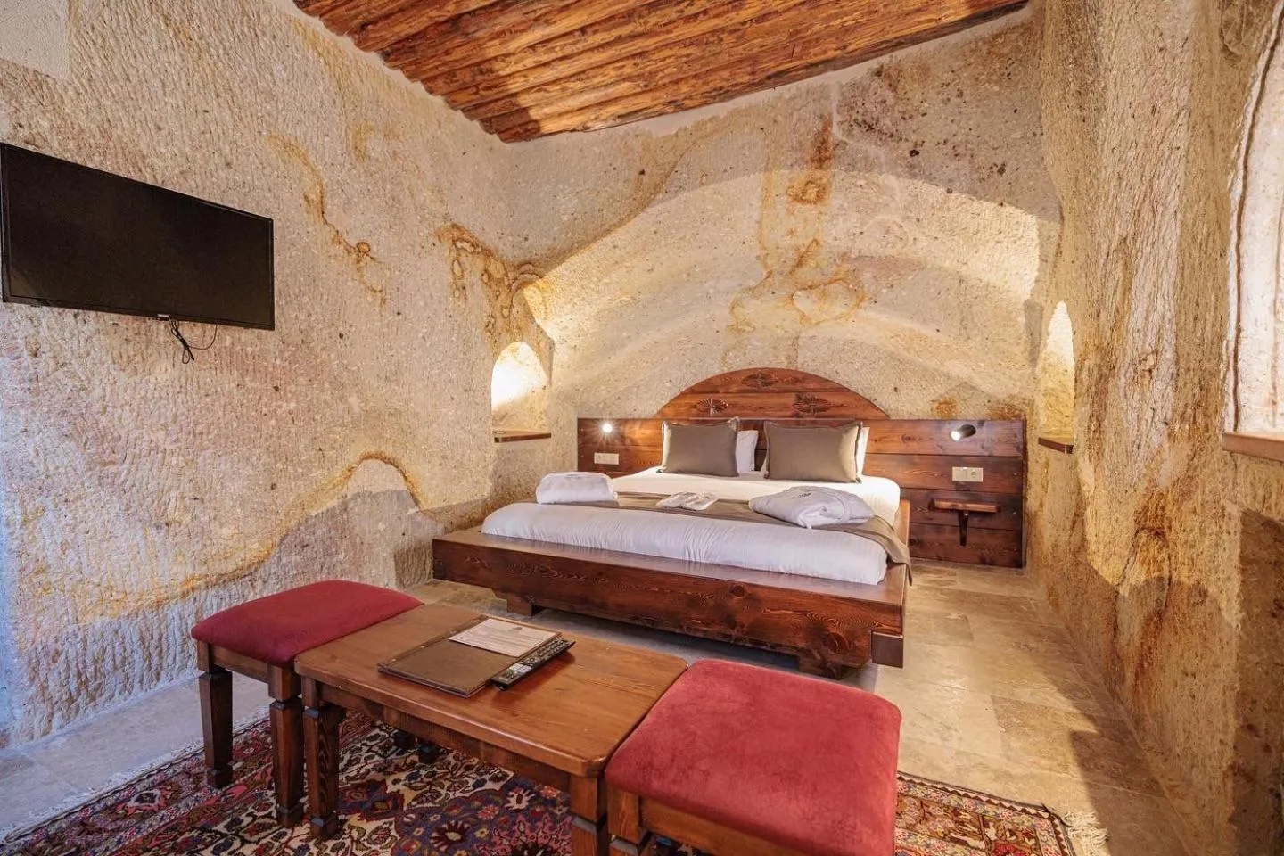 Bed in Canyon Cave Hotel