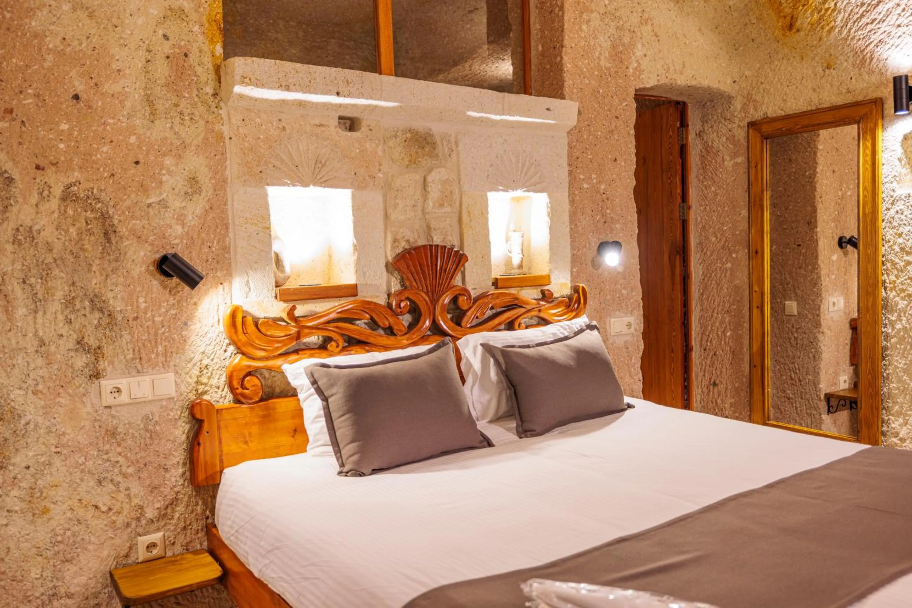 Bed in Canyon Cave Hotel