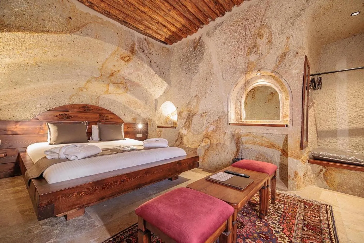 Bed in Canyon Cave Hotel
