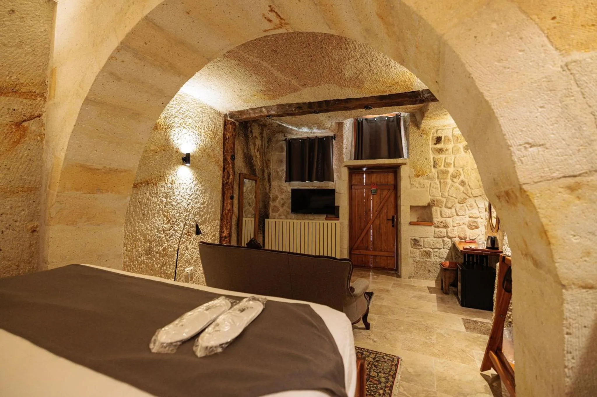 Bed in Canyon Cave Hotel