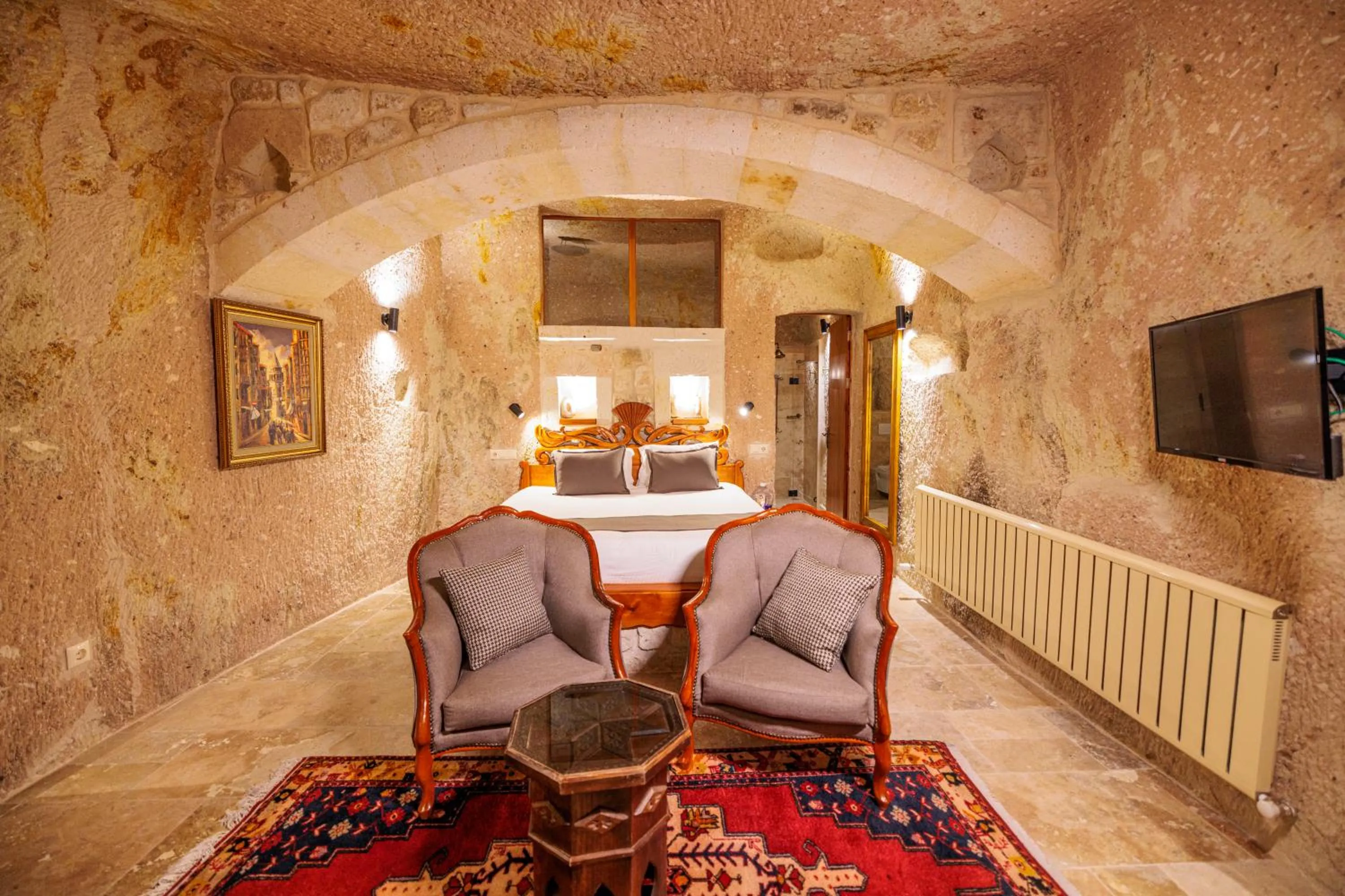 Bed in Canyon Cave Hotel