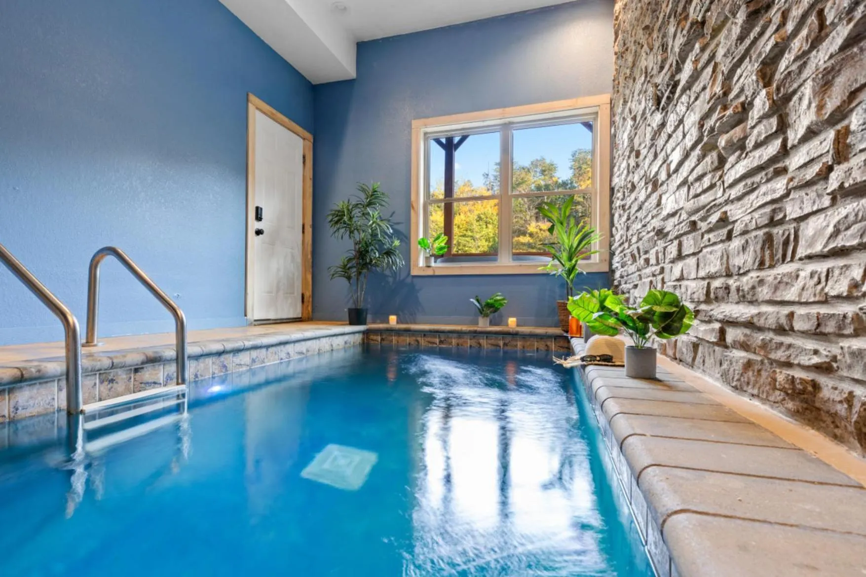 Pool view in Enchanted Forest Hideaway by Ghosal Luxury Lodging
