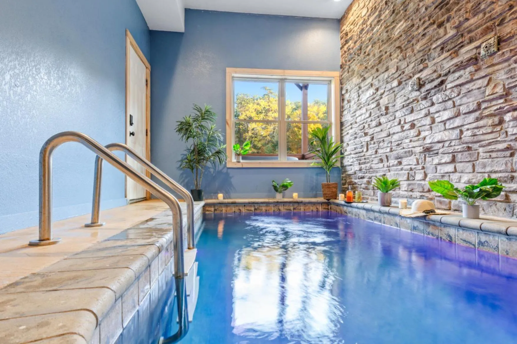 Pool view in Enchanted Forest Hideaway by Ghosal Luxury Lodging