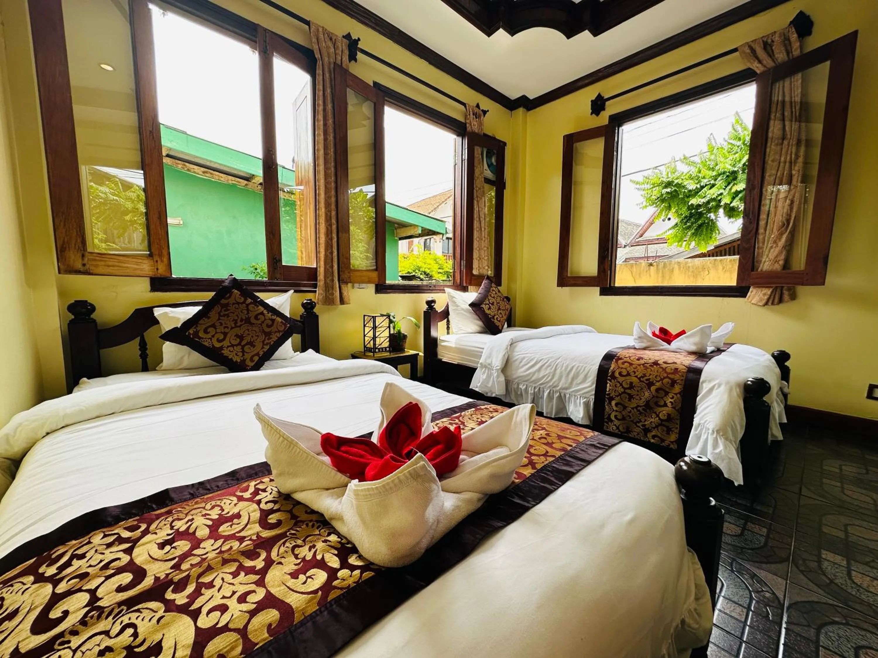 Bed in Visoun Luang Prabang Hotel