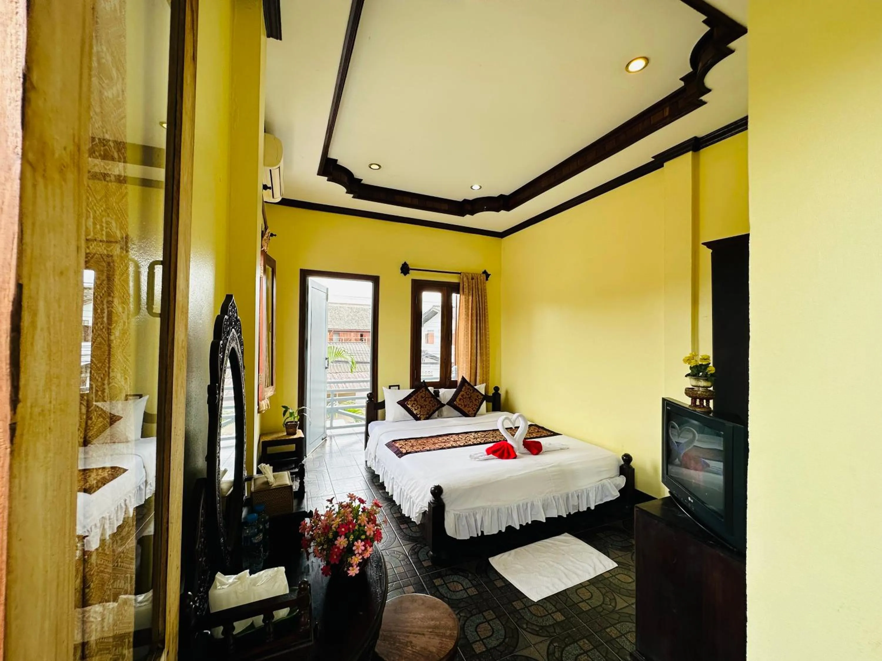 Bed in Visoun Luang Prabang Hotel